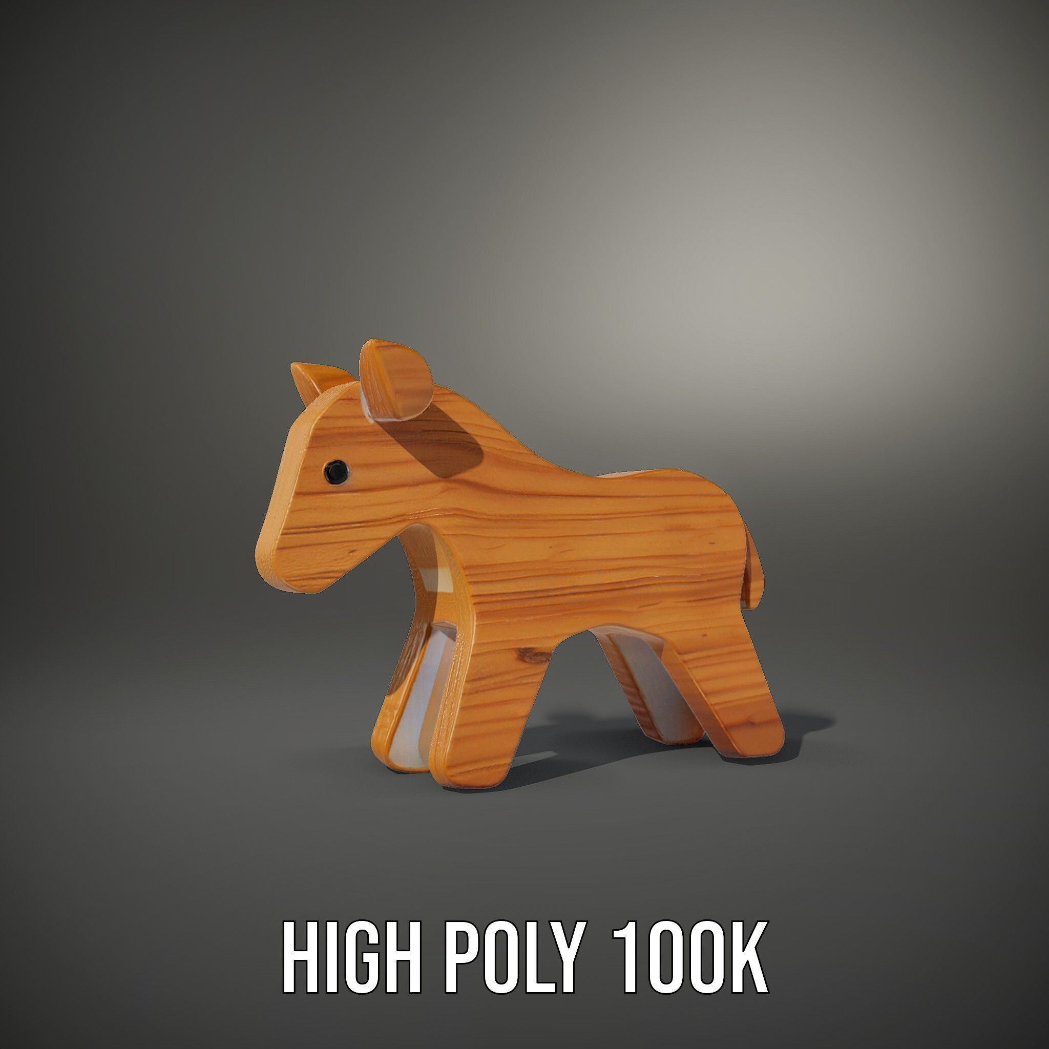 Wooden Horse Toy D Model Pack Low-poly 3D model_8