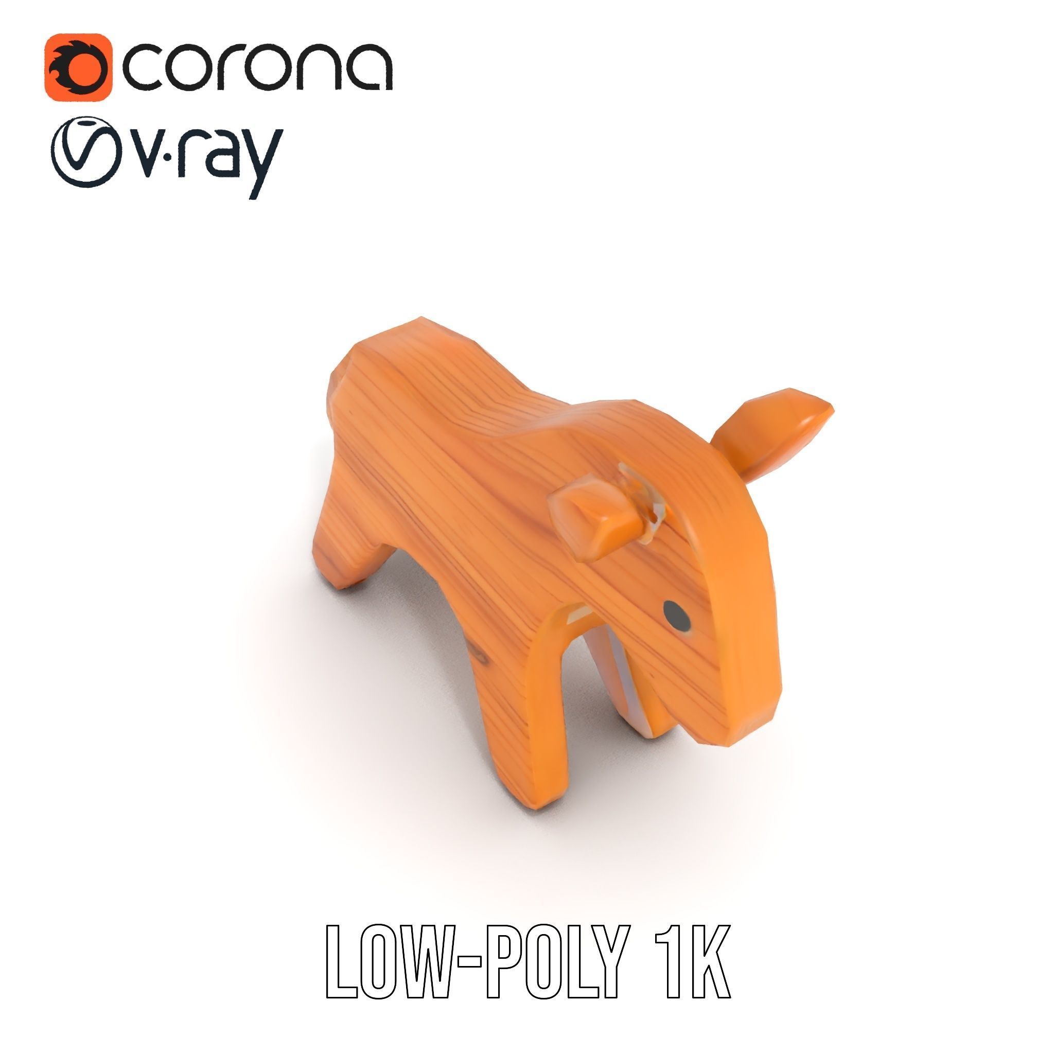 Wooden Horse Toy D Model Pack Low-poly 3D model_12