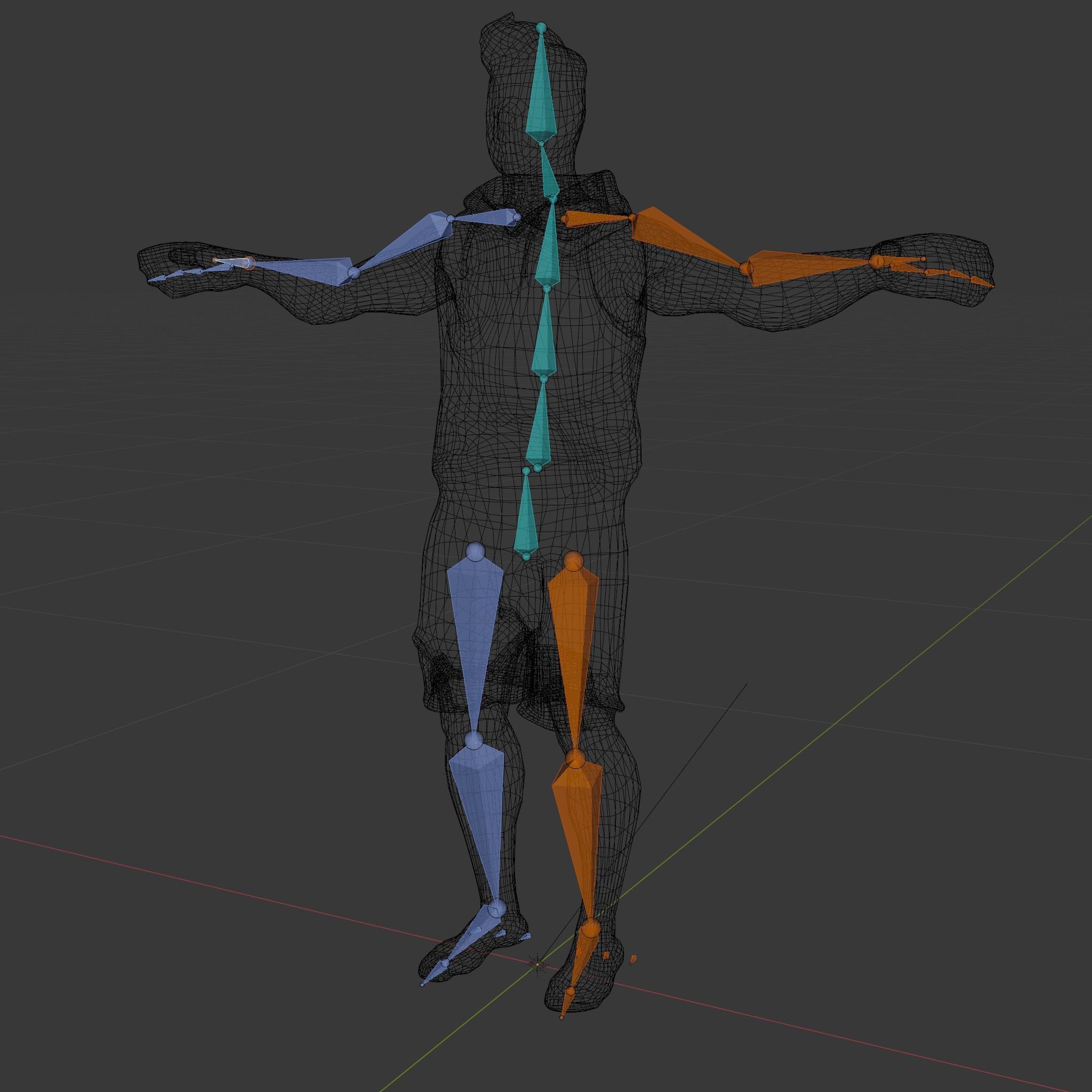 Casual Male Character Model Rigged and Animated Hoodie Shorts Low-poly 3D model_6