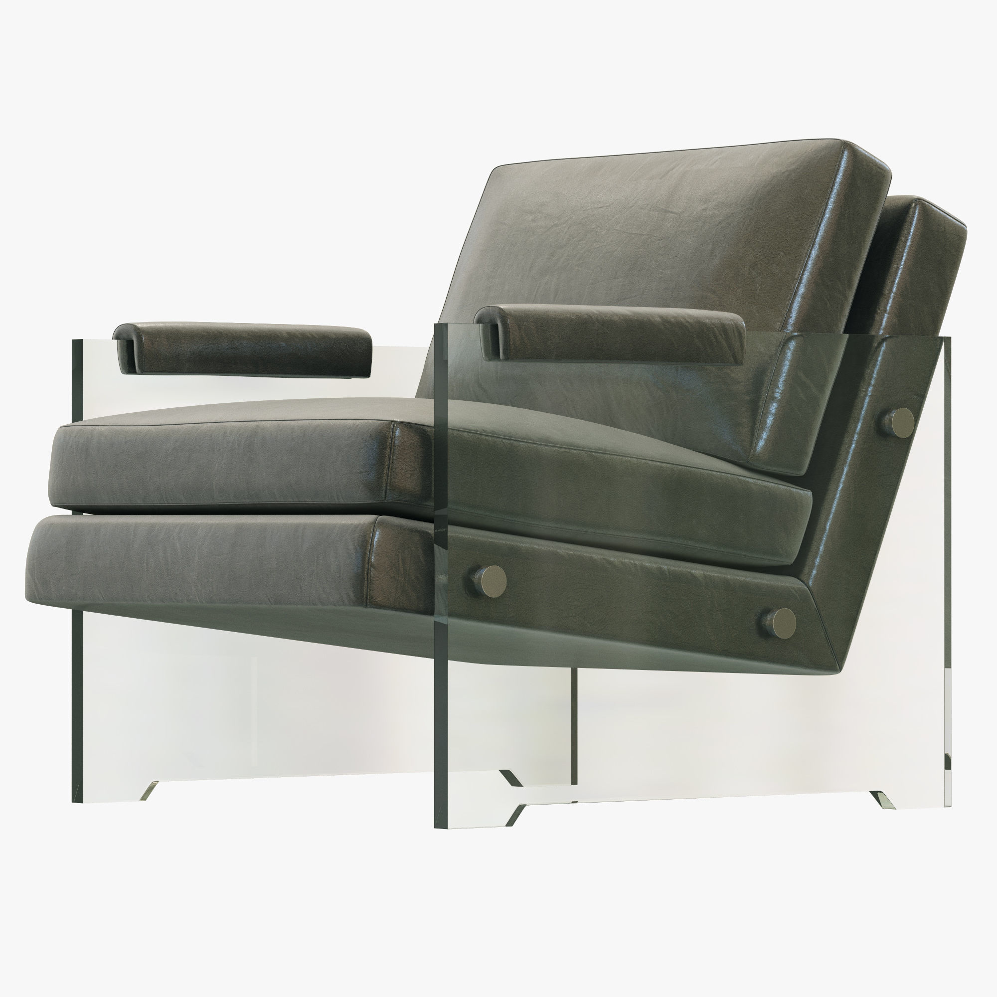 RH Modern Luca Leather Chair 3D model_4