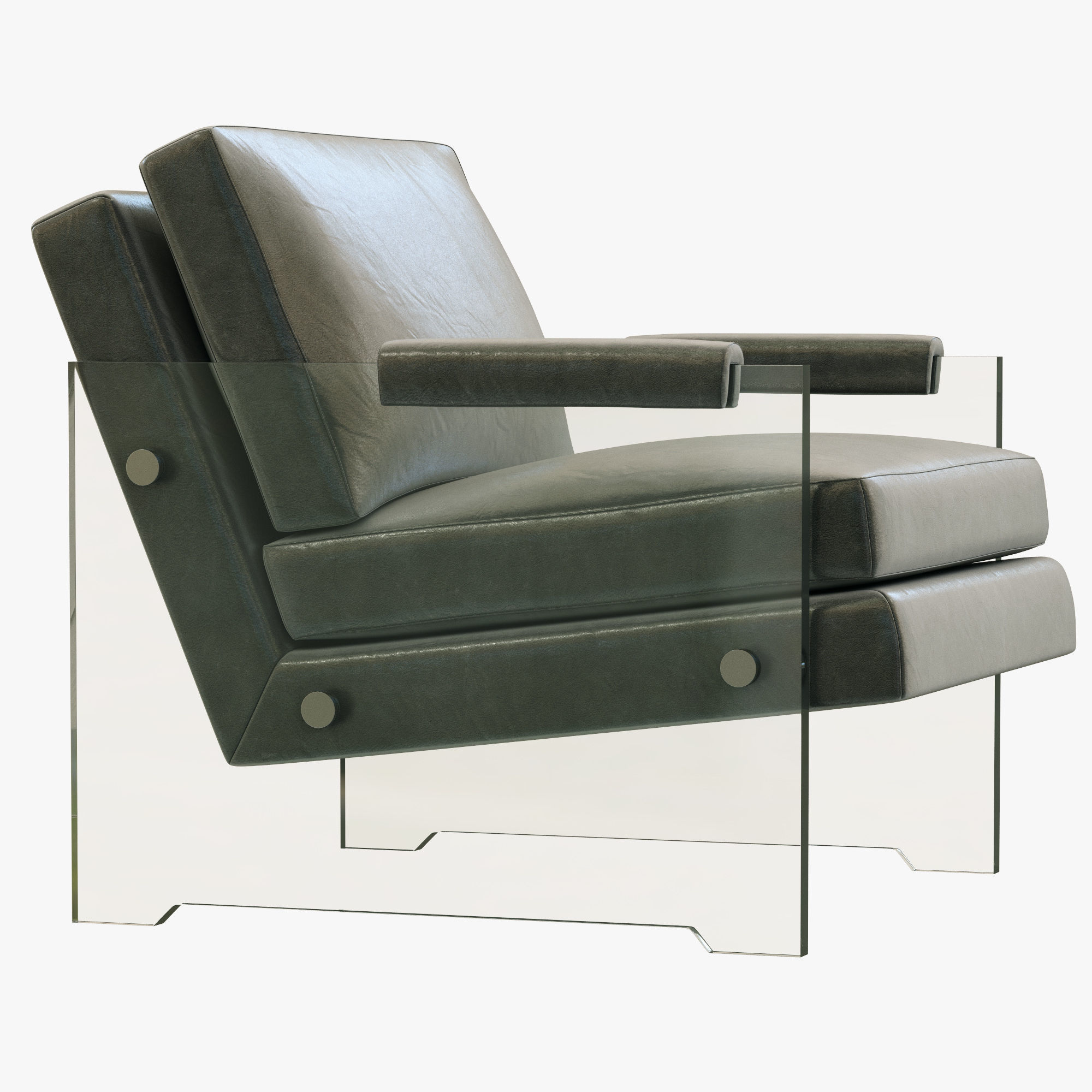 RH Modern Luca Leather Chair 3D model_3