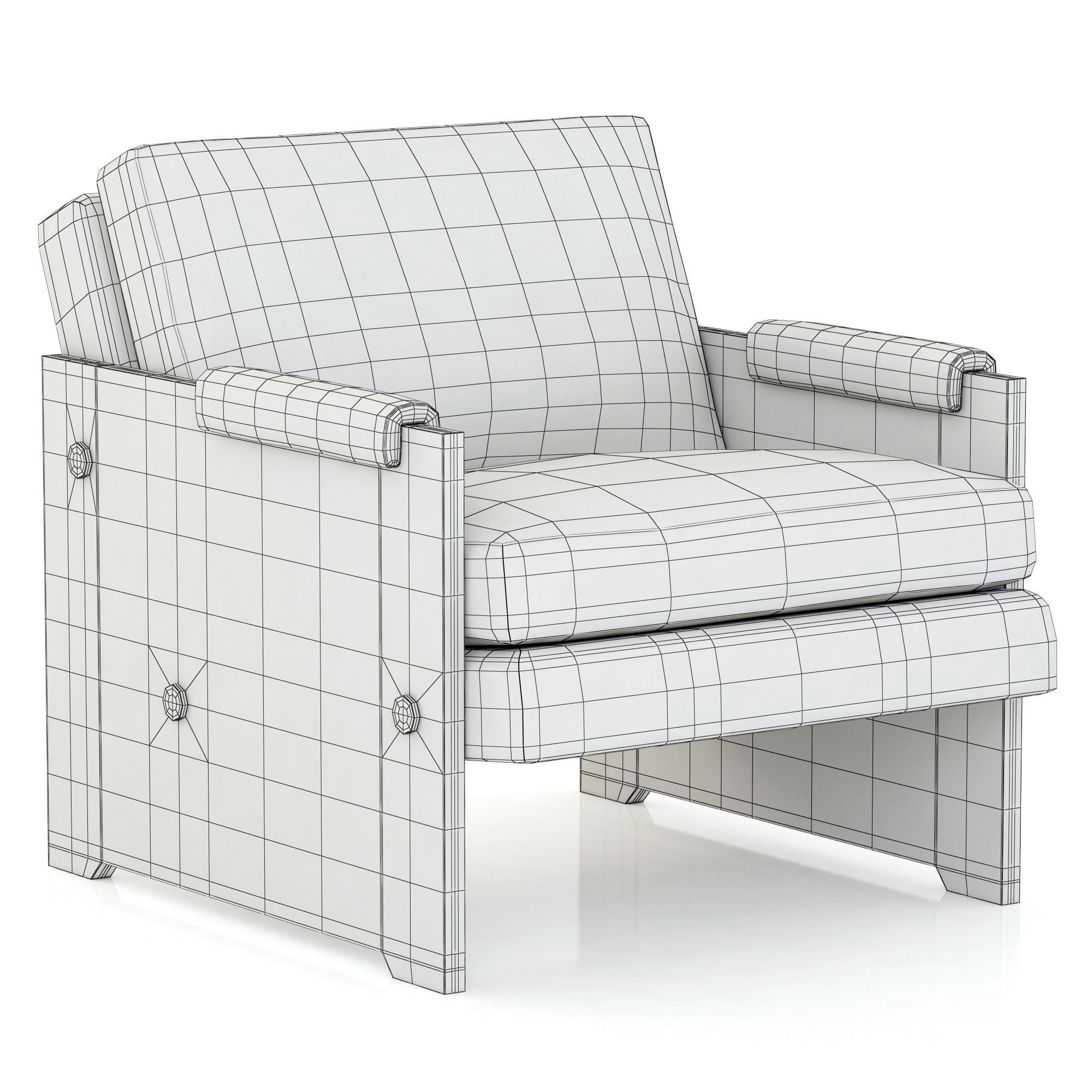 RH Modern Luca Leather Chair 3D model_7