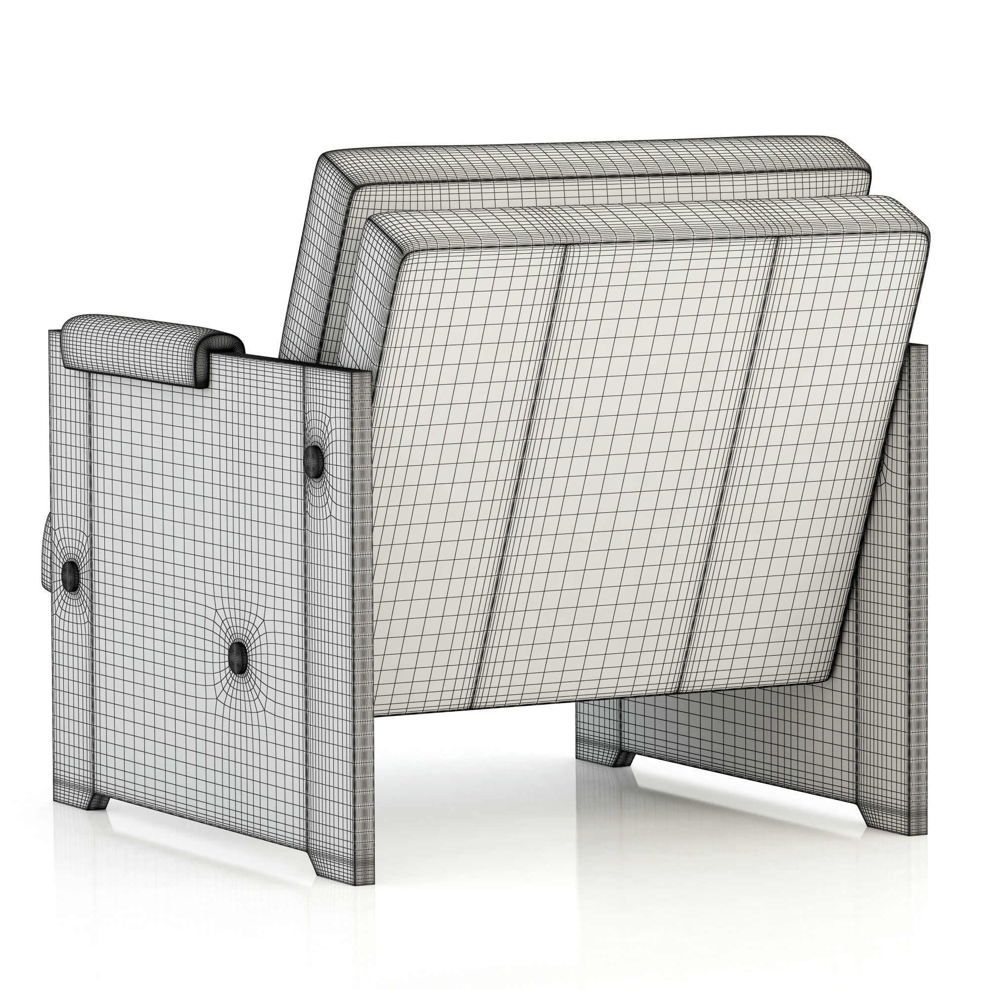 RH Modern Luca Leather Chair 3D model_8