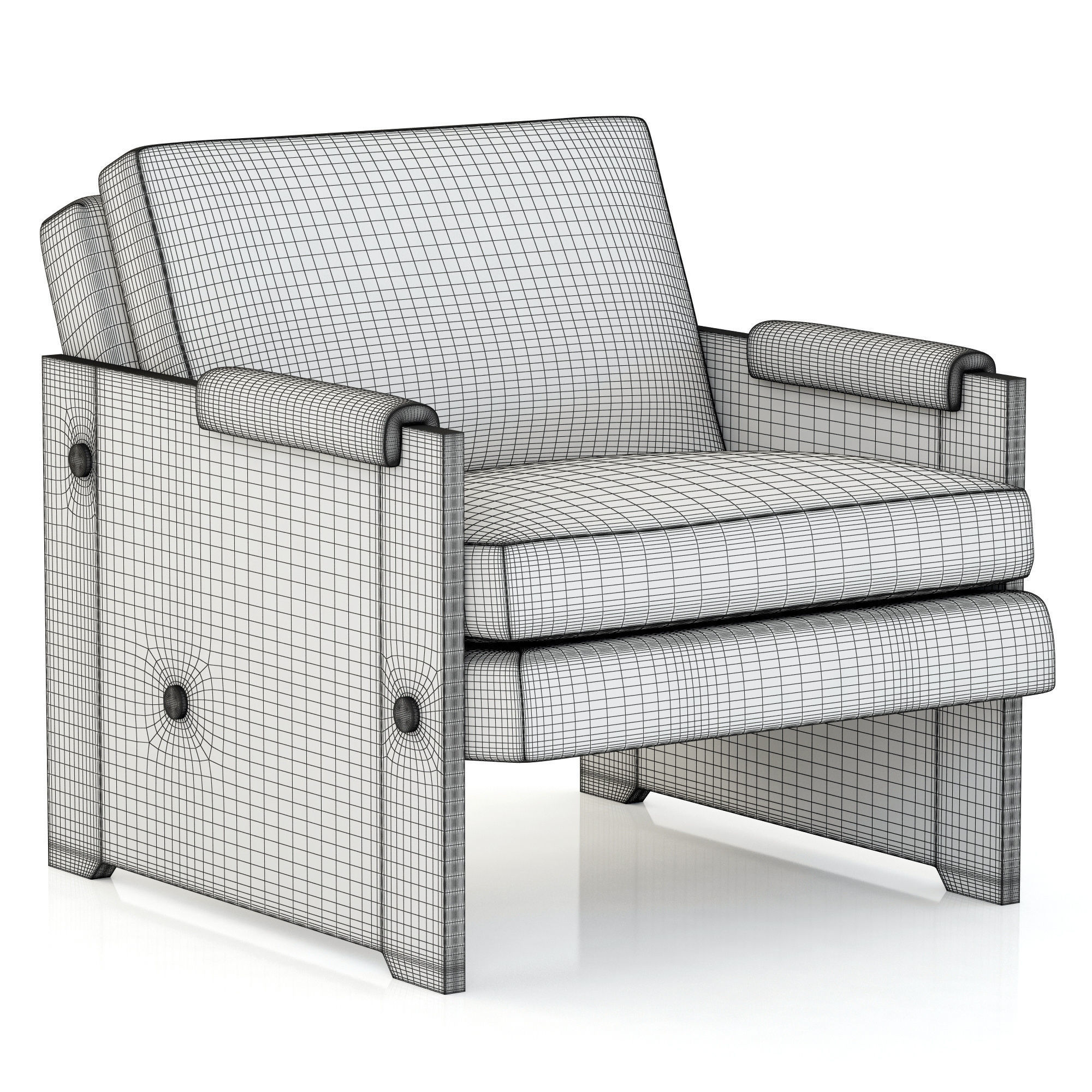 RH Modern Luca Leather Chair 3D model_6