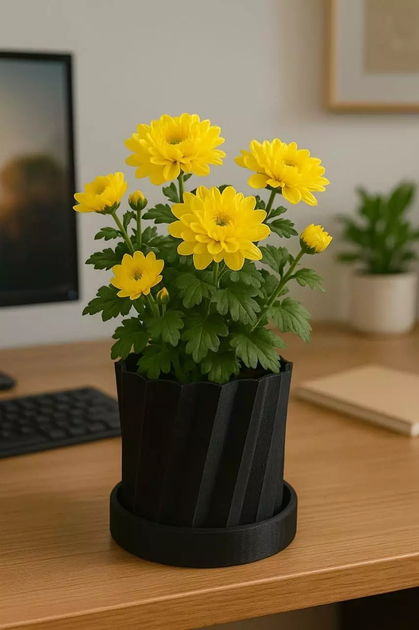 Twisted Spiral Flower Pot  3D print model_0