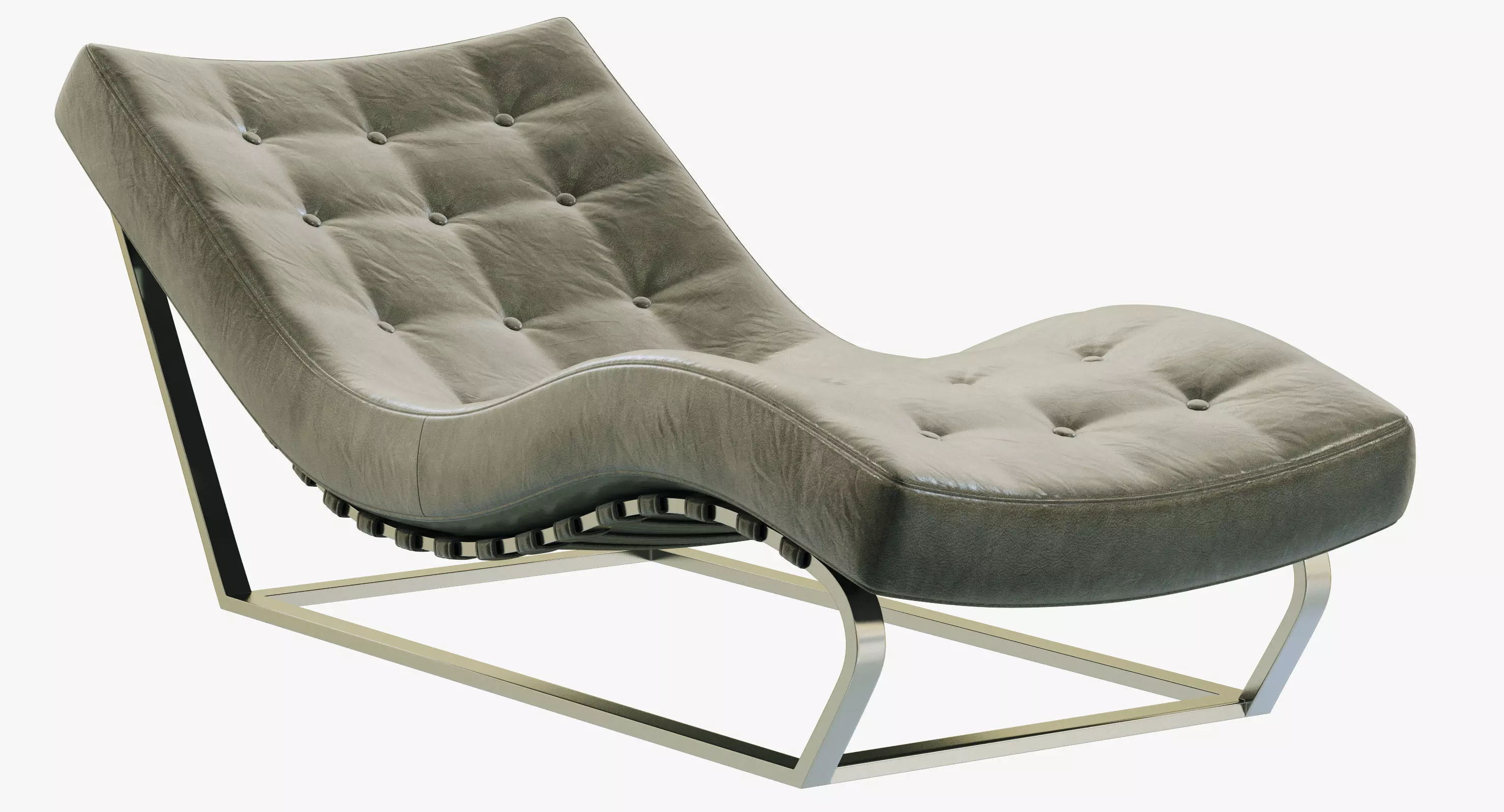 RH Modern Heath Box Leather Chaise 3D model