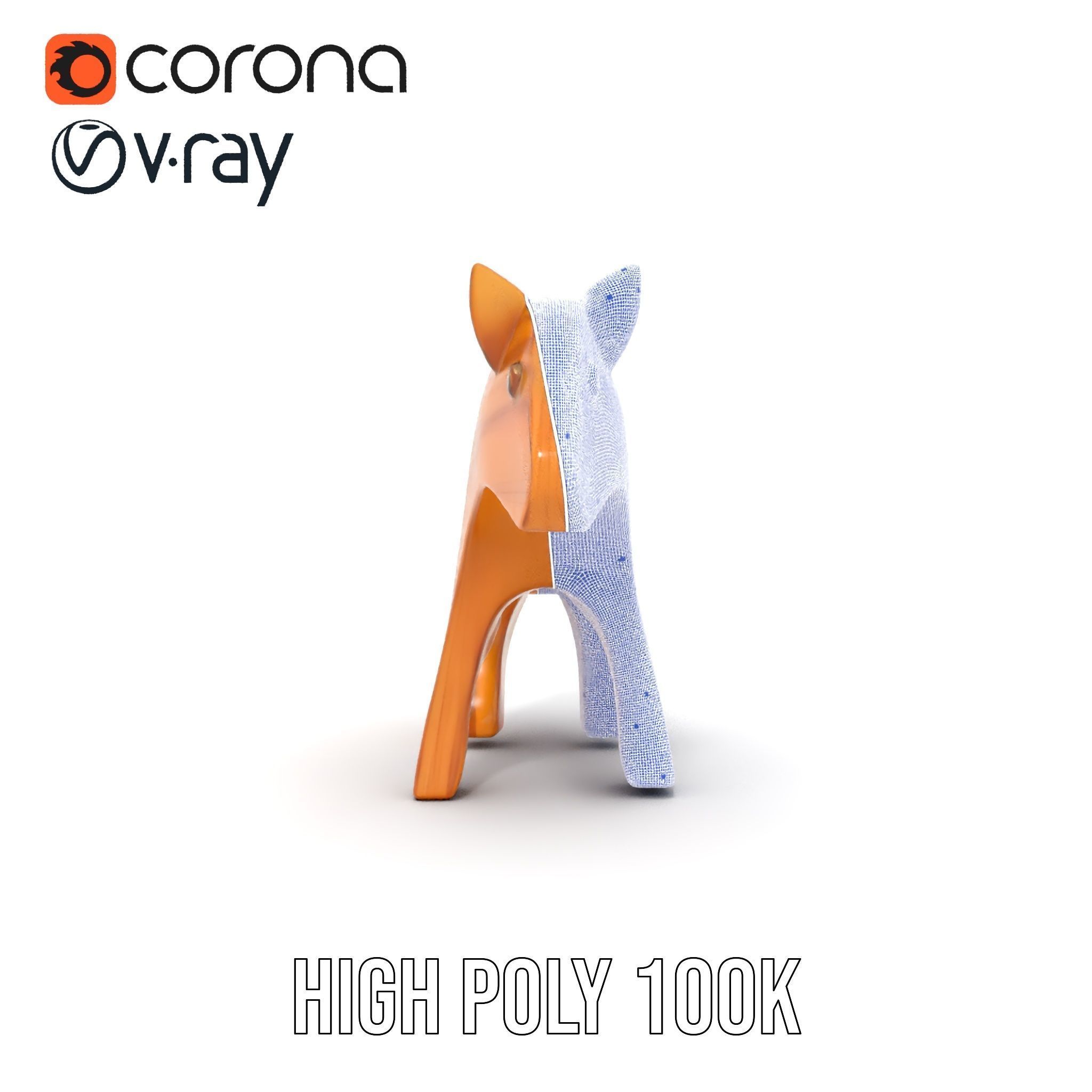 Wooden Animal Toy Model Pack Low-poly 3D model_33