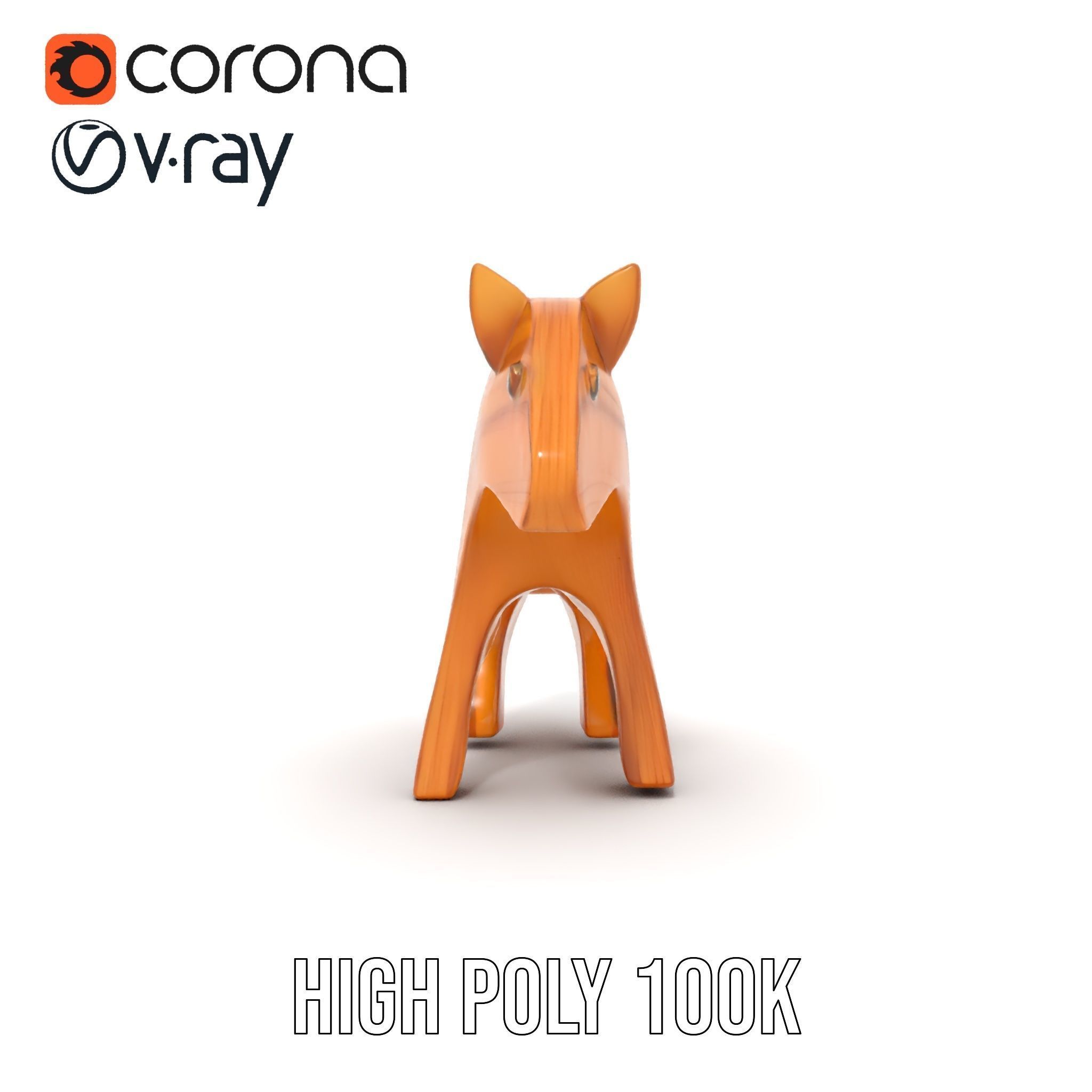 Wooden Animal Toy Model Pack Low-poly 3D model_31