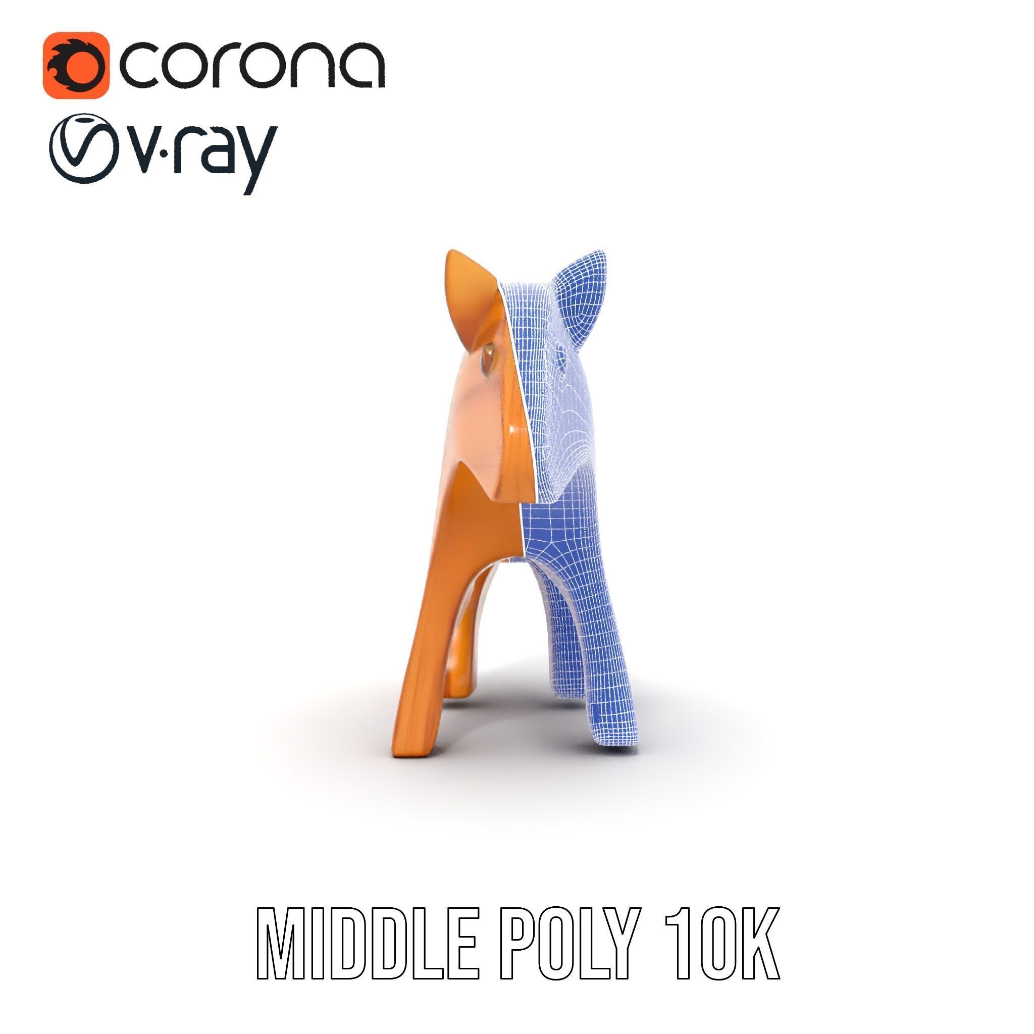 Wooden Animal Toy Model Pack Low-poly 3D model_26