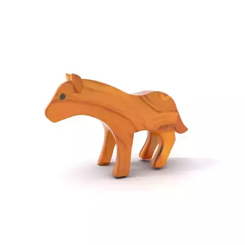 Wooden Animal Toy Model Pack Low-poly 3D model