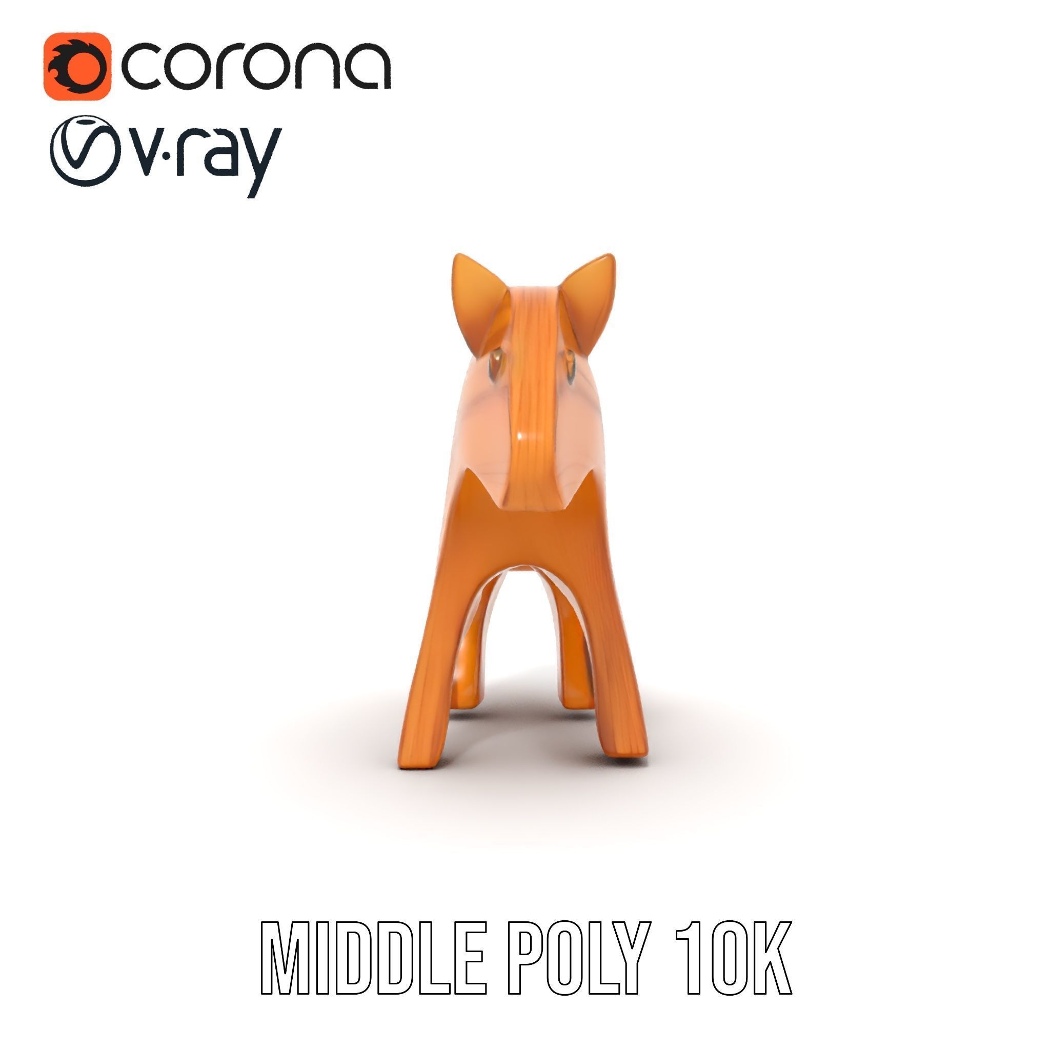 Wooden Animal Toy Model Pack Low-poly 3D model_11