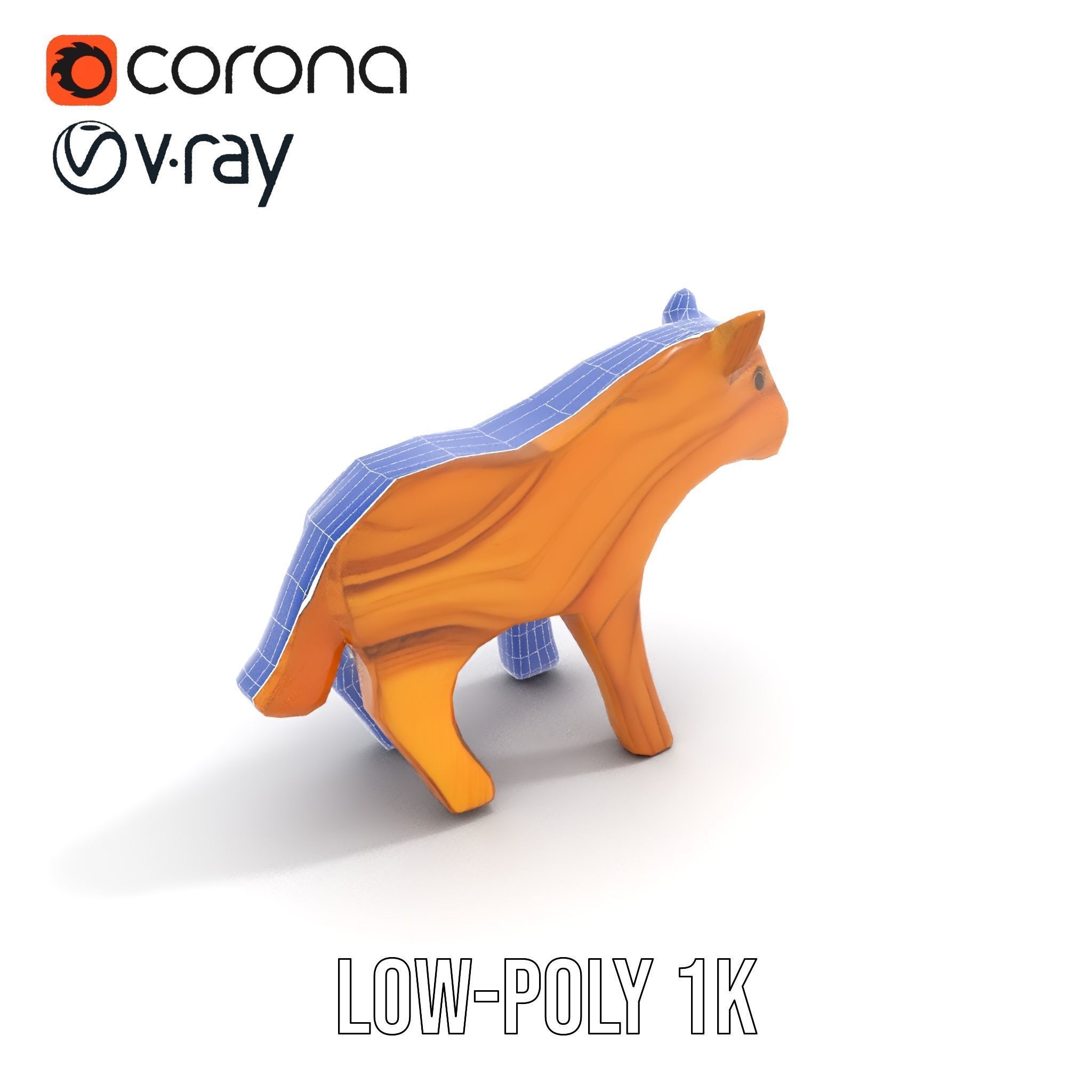 Wooden Animal Toy Model Pack Low-poly 3D model_30