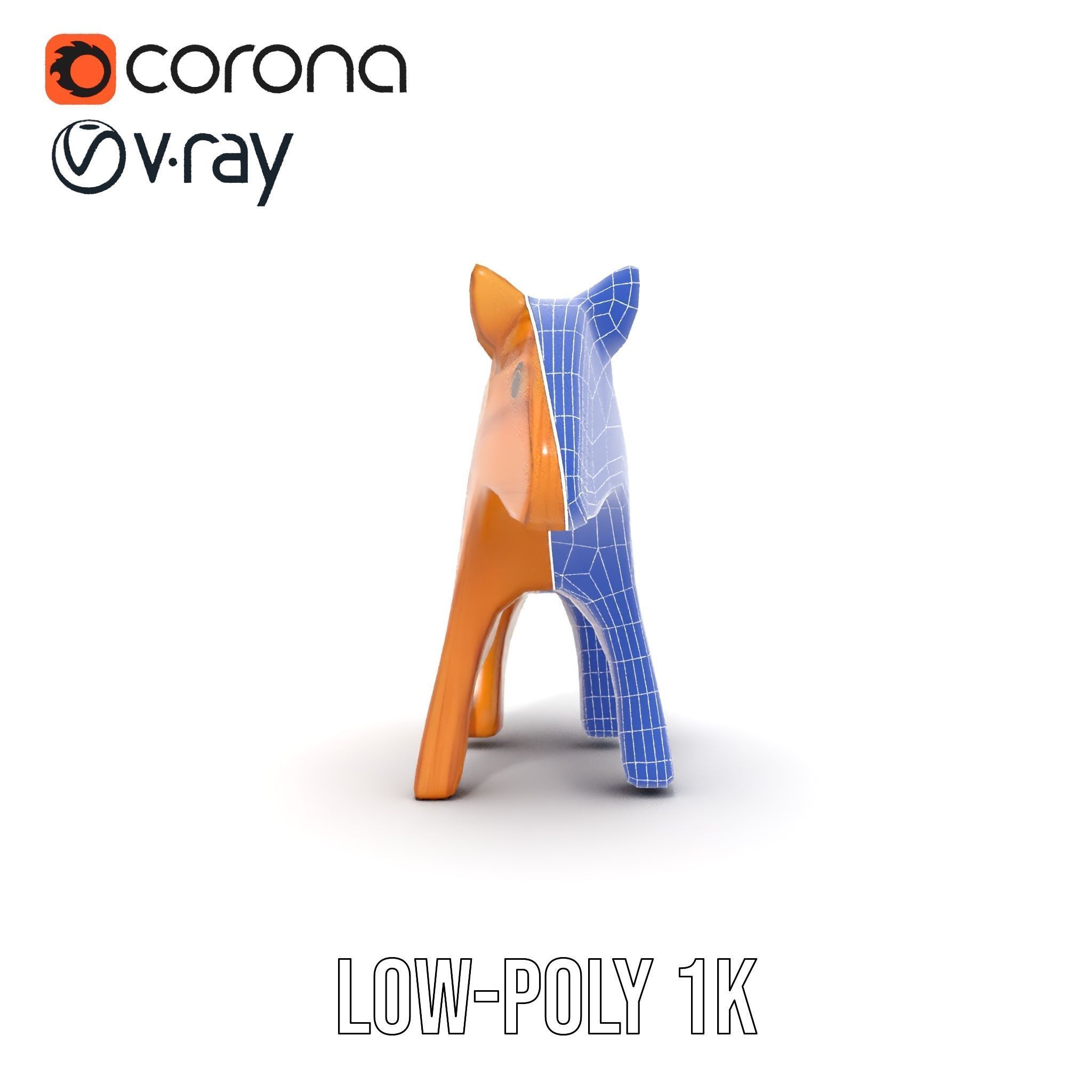 Wooden Animal Toy Model Pack Low-poly 3D model_27