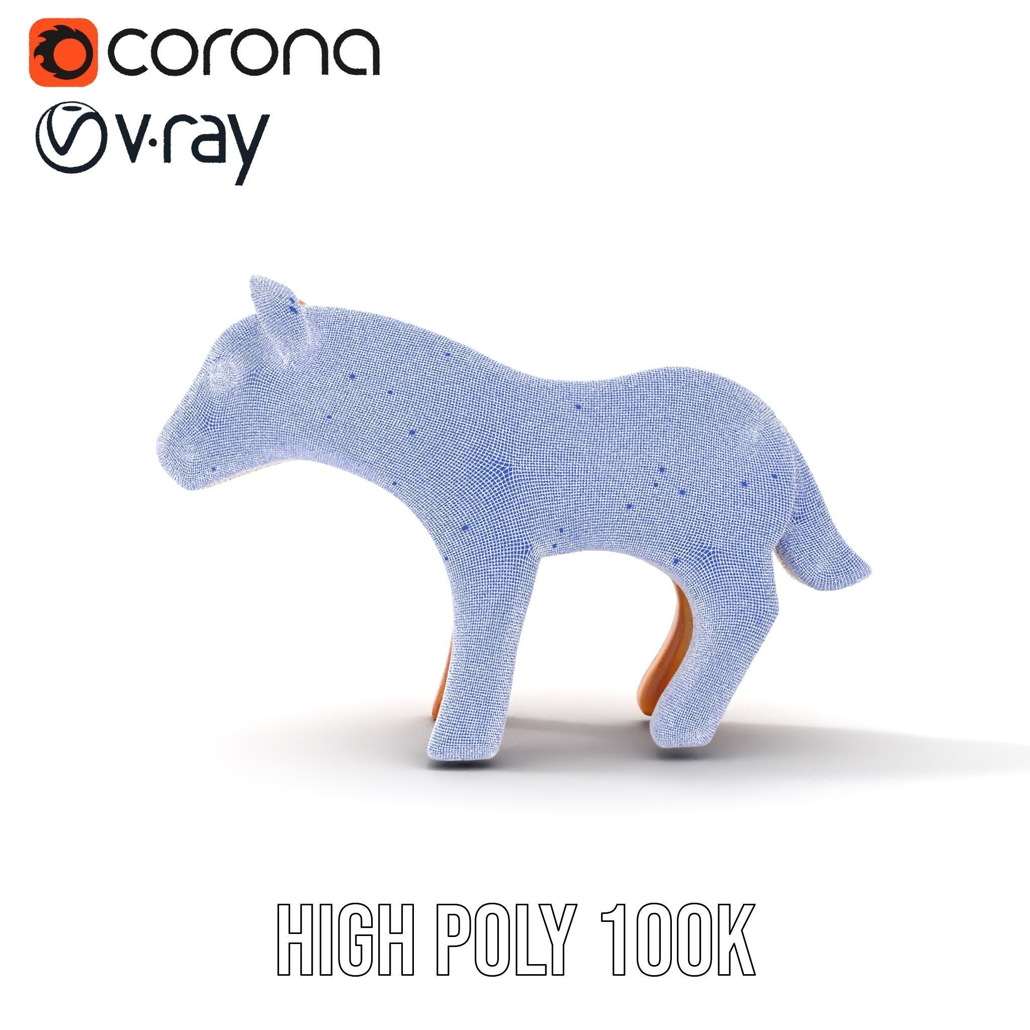 Wooden Animal Toy Model Pack Low-poly 3D model_32