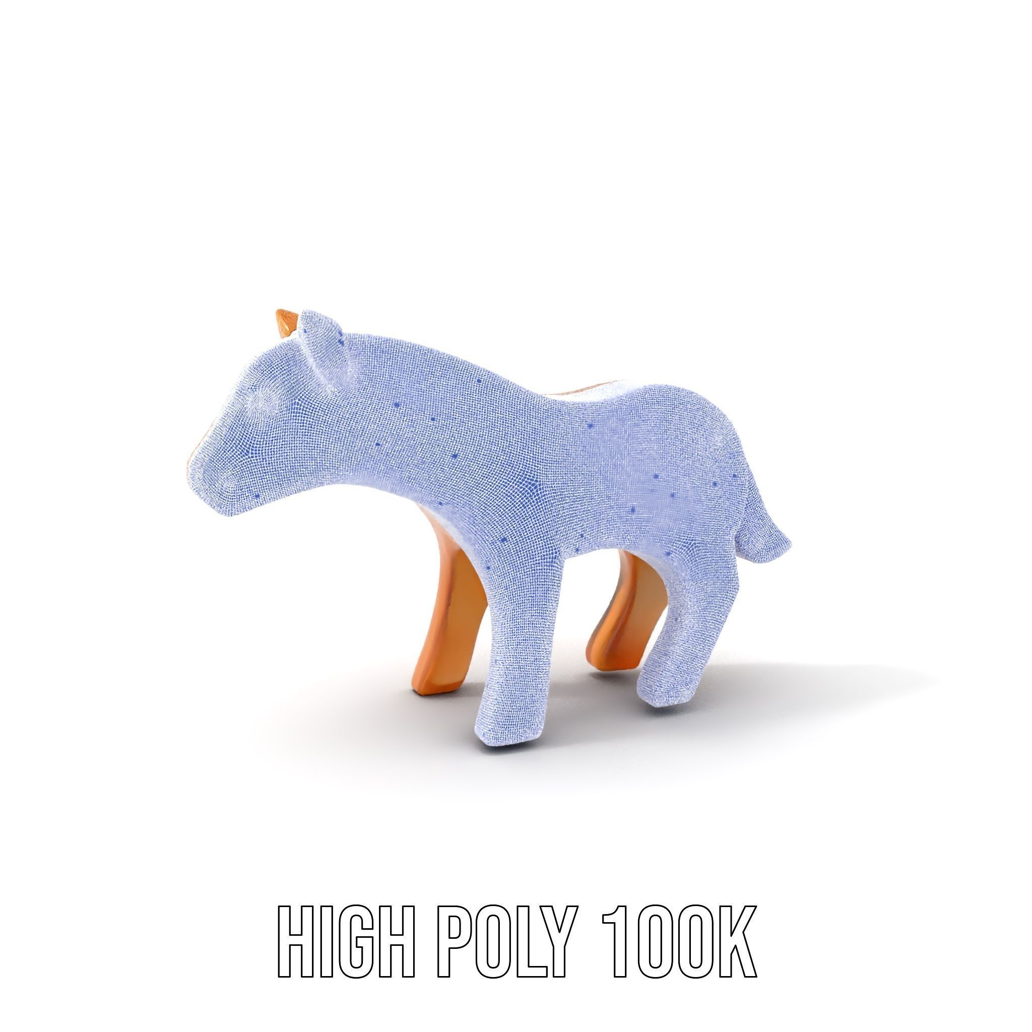 Wooden Animal Toy Model Pack Low-poly 3D model_4