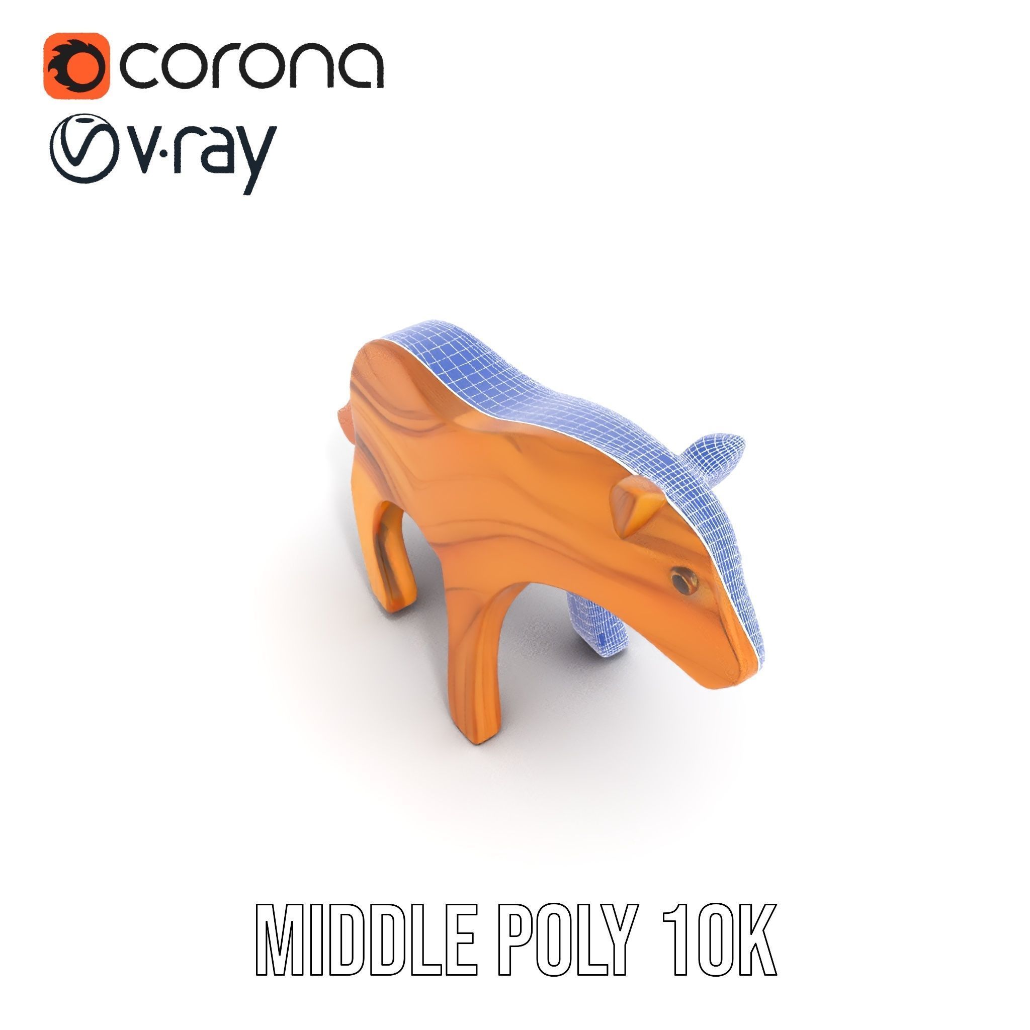 Wooden Animal Toy Model Pack Low-poly 3D model_24