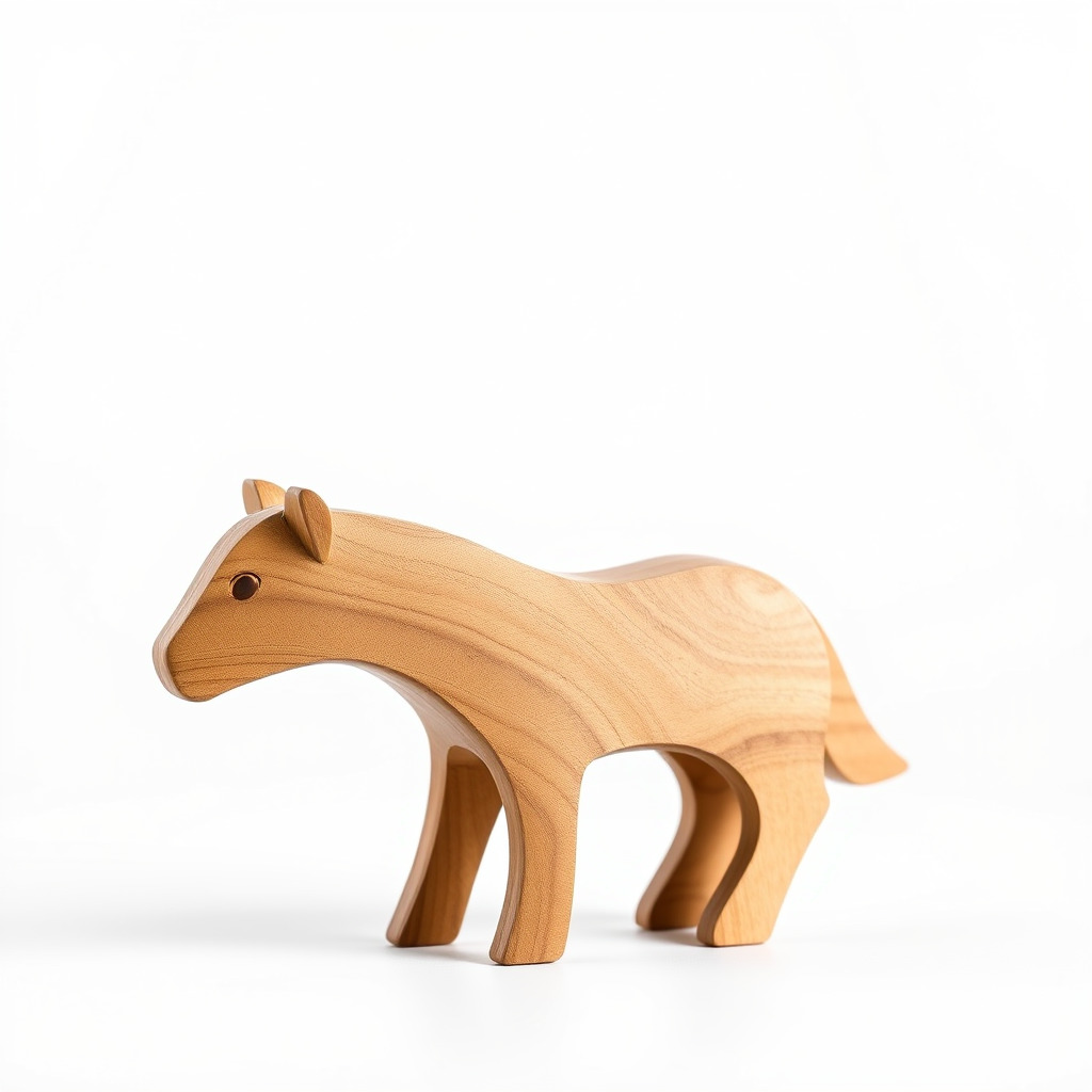 Wooden Animal Toy Model Pack Low-poly 3D model_2