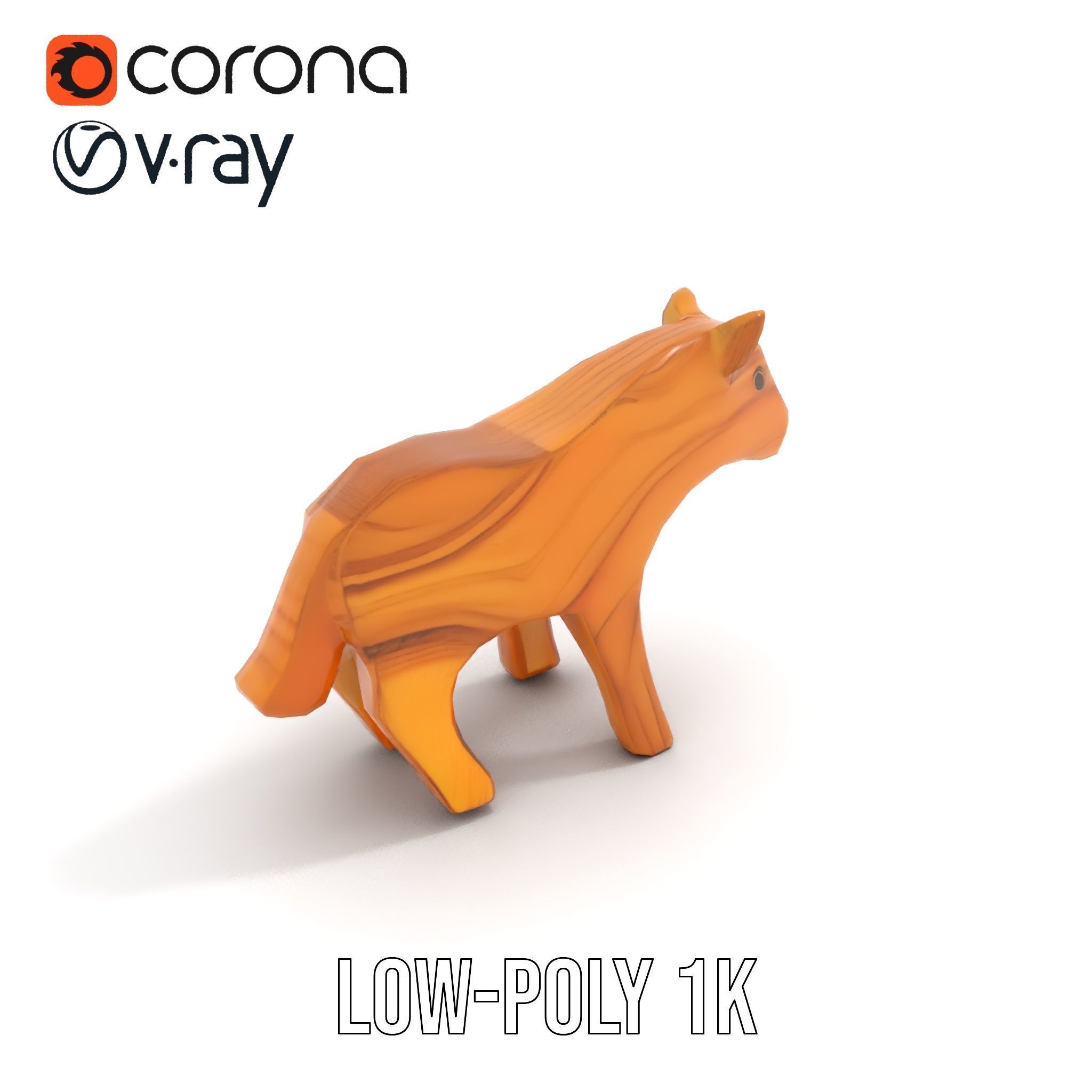 Wooden Animal Toy Model Pack Low-poly 3D model_19
