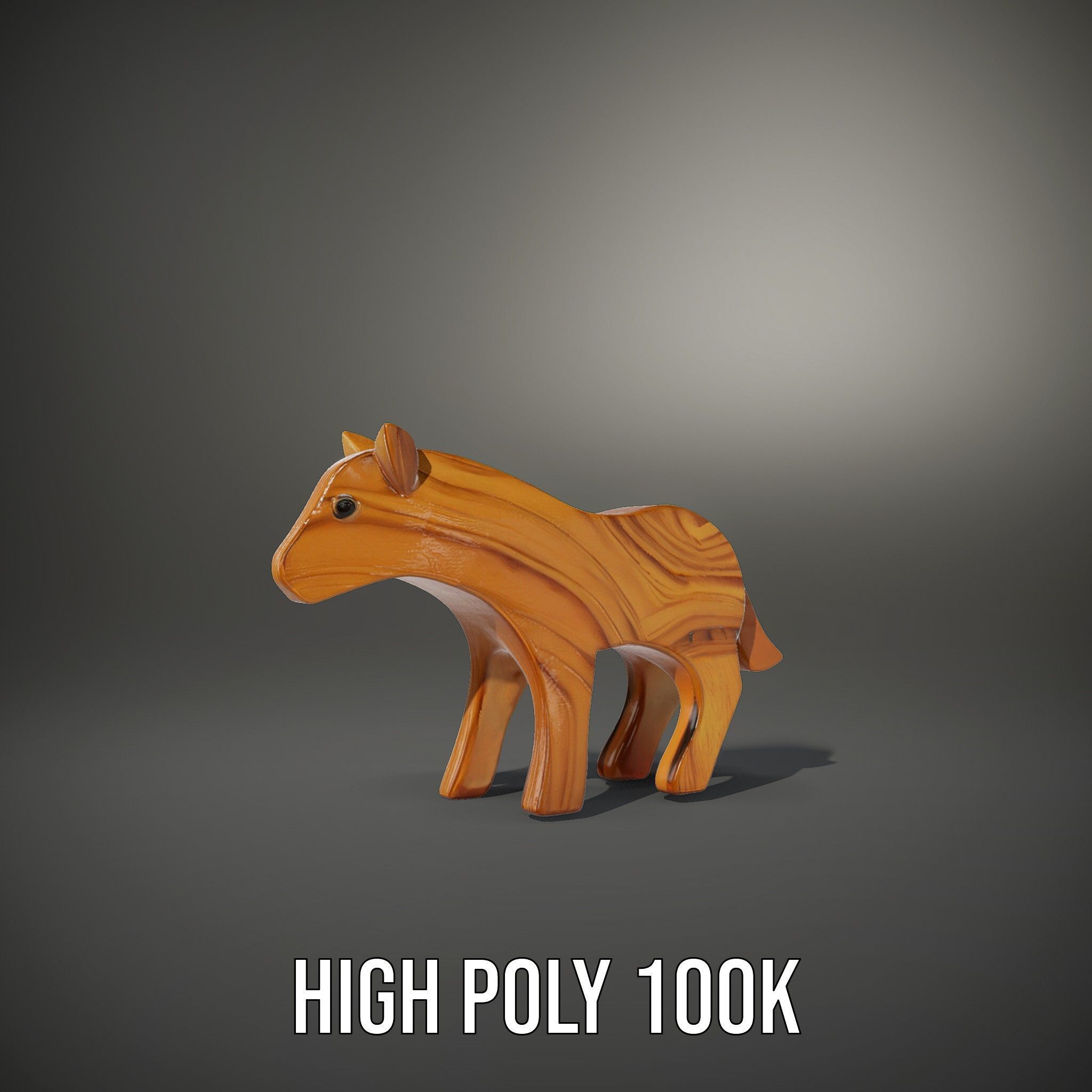 Wooden Animal Toy Model Pack Low-poly 3D model_10