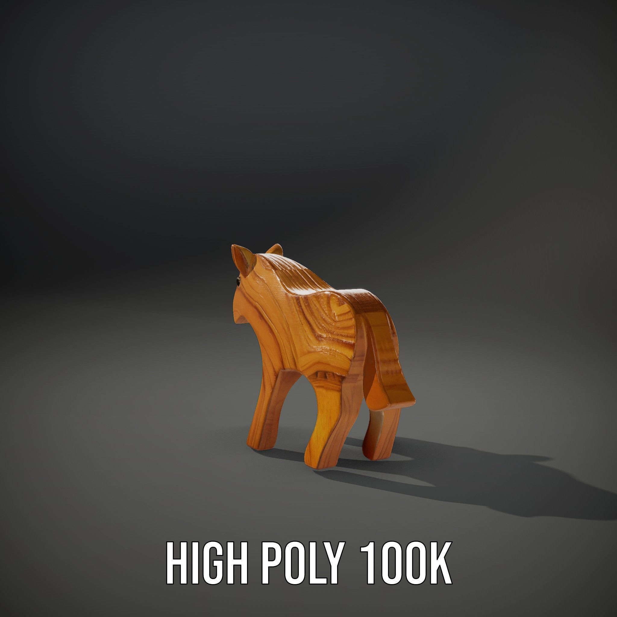 Wooden Animal Toy Model Pack Low-poly 3D model_8