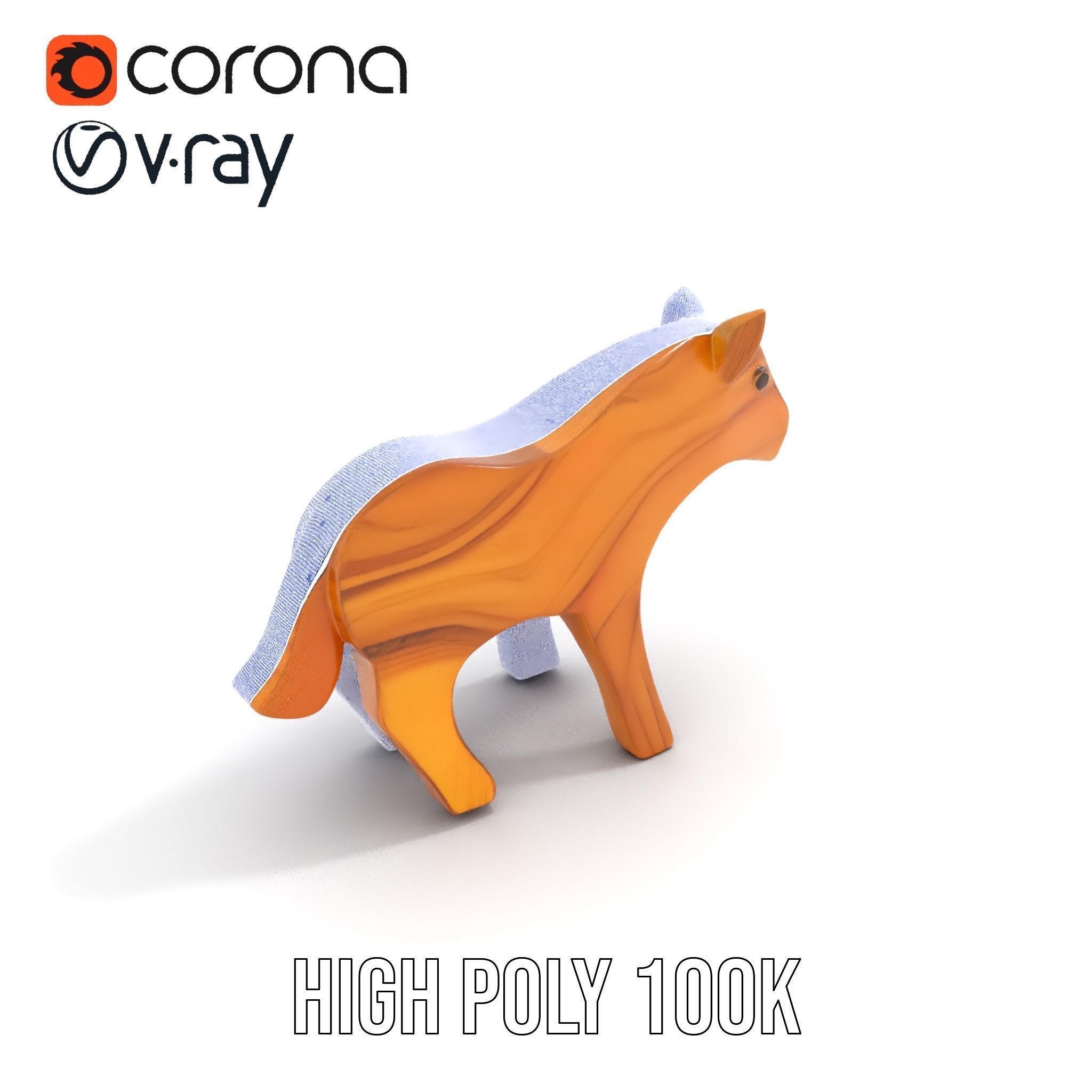 Wooden Animal Toy Model Pack Low-poly 3D model_34