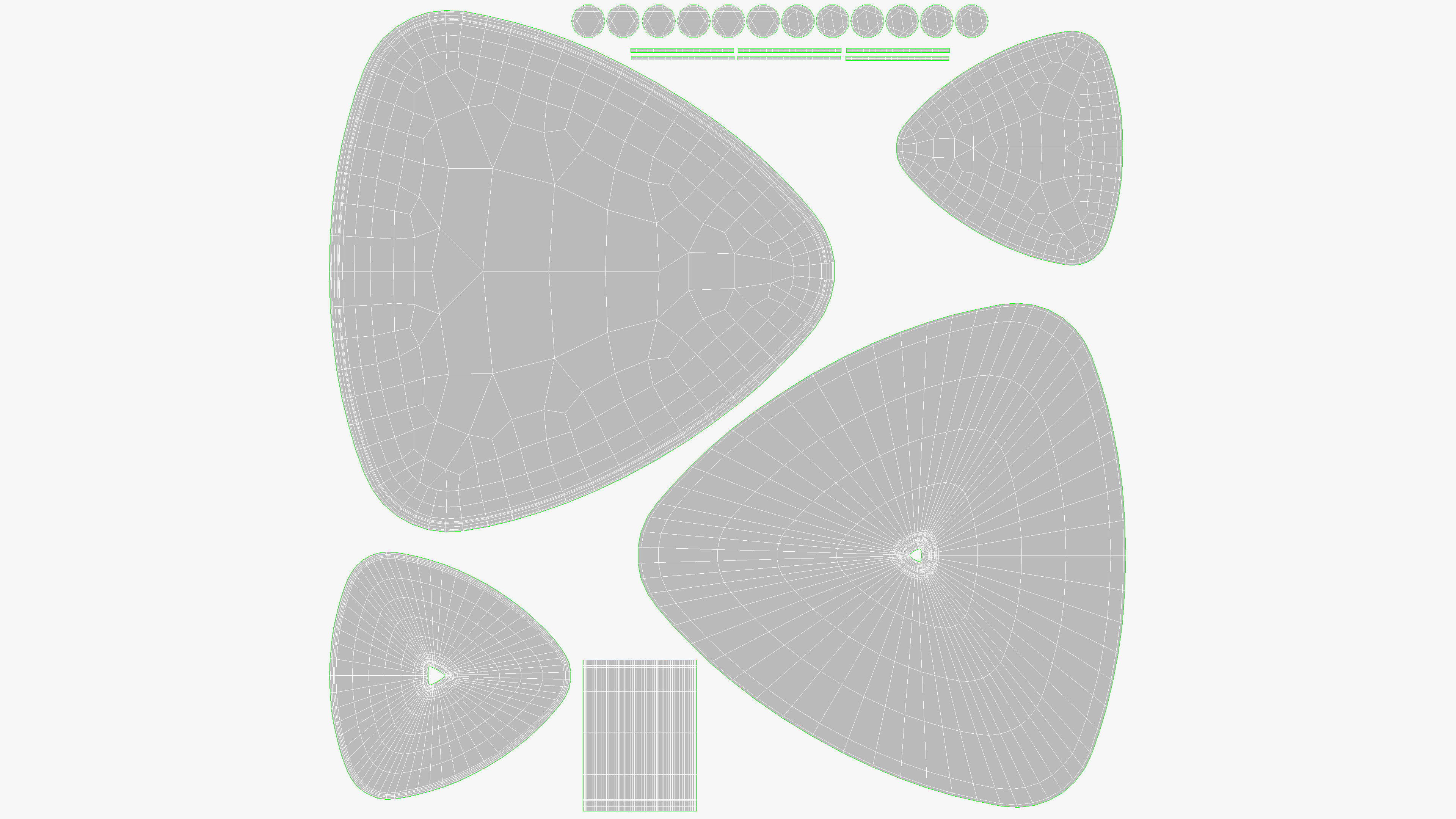 Table With Rounded Corners Low-poly 3D model_9