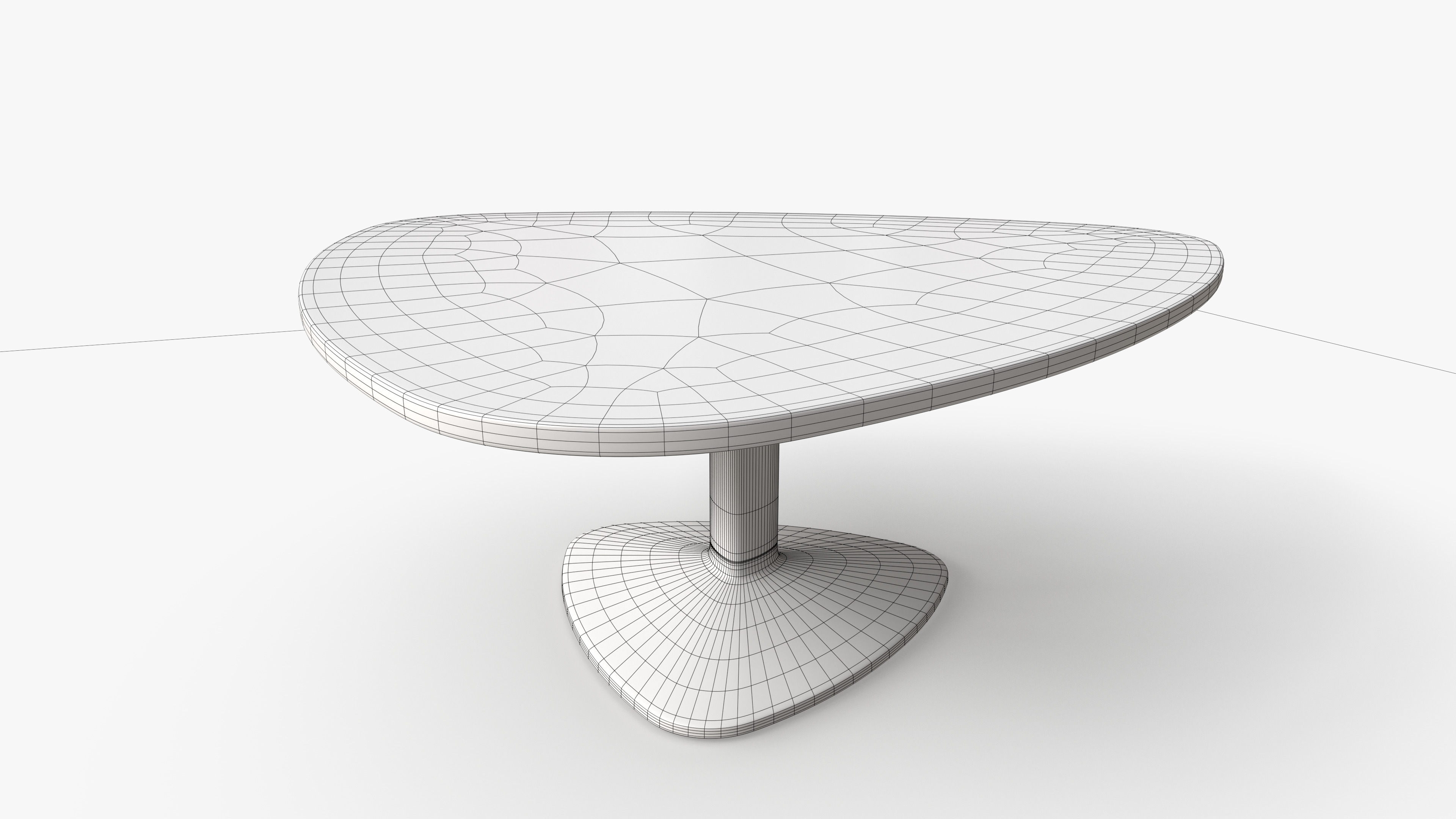 Table With Rounded Corners Low-poly 3D model_6