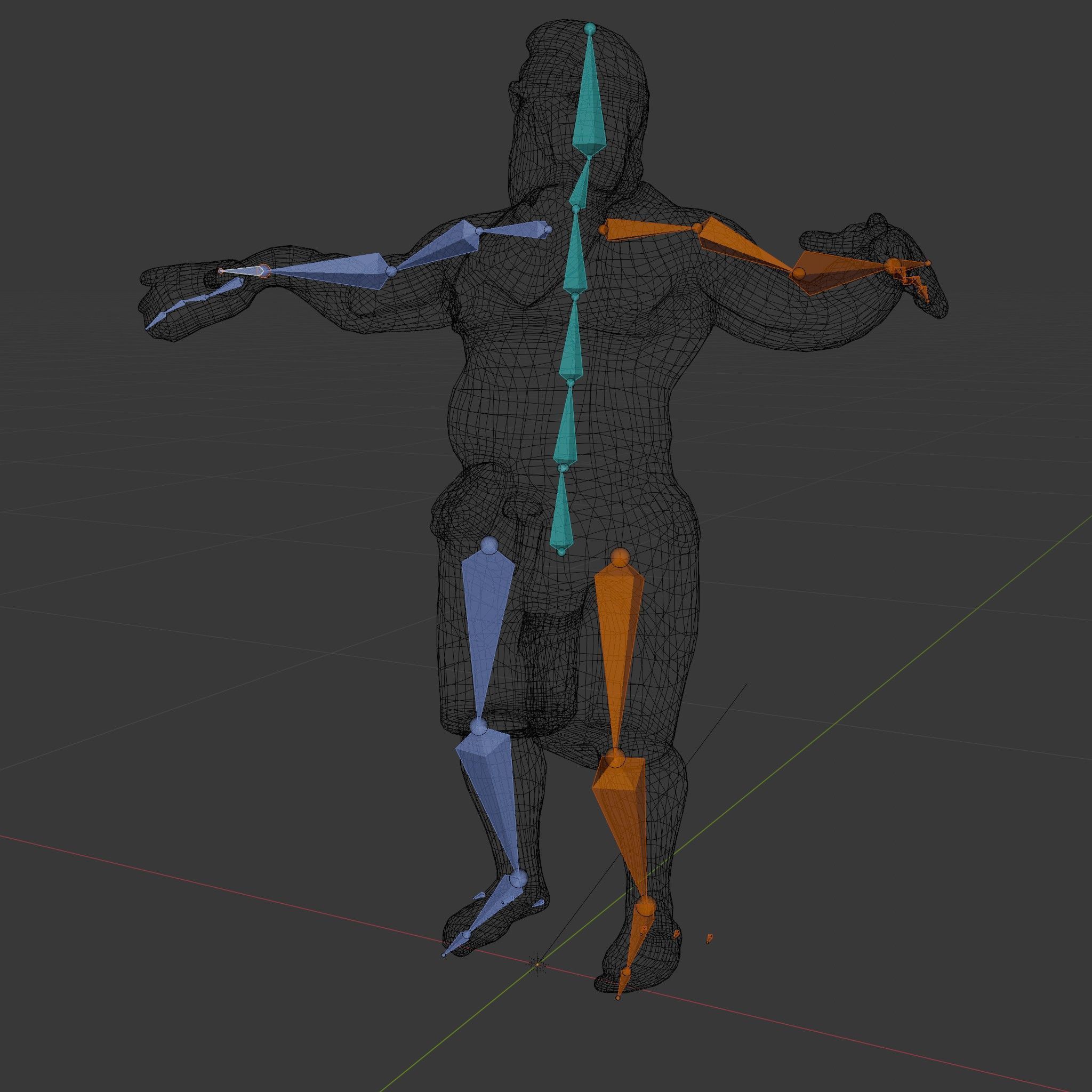 Beachwear Muscle Guy Character Model  Rigged and Animated Low-poly 3D model_5