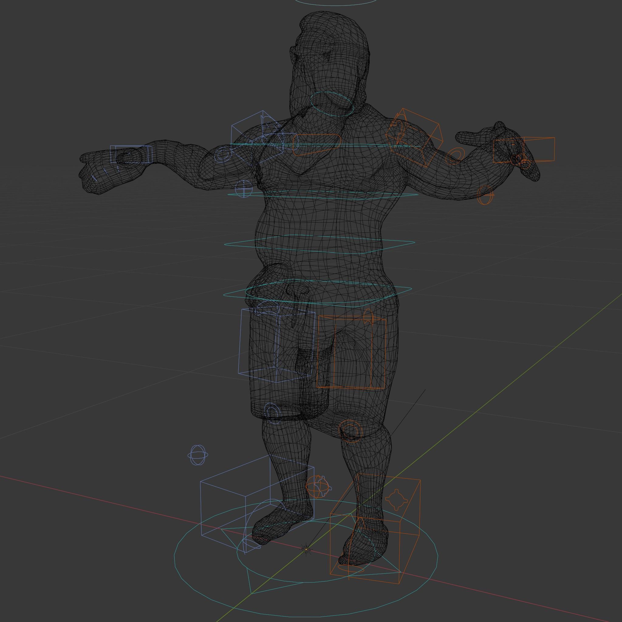 Beachwear Muscle Guy Character Model  Rigged and Animated Low-poly 3D model_6