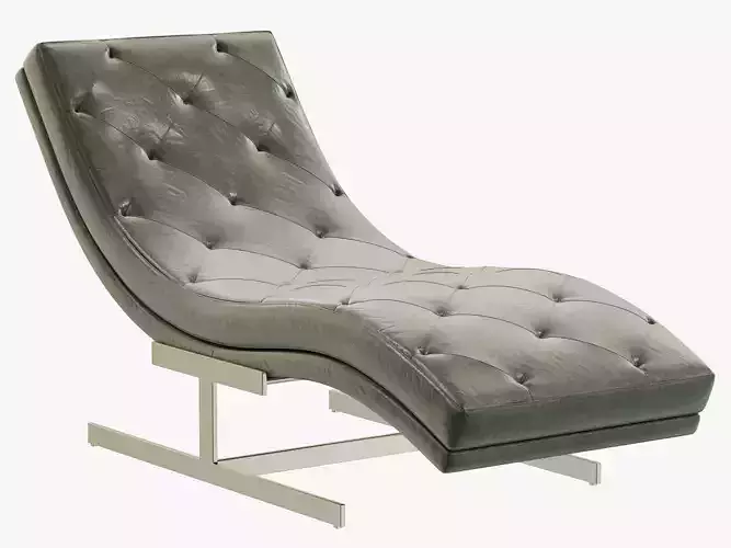 RH Modern Royce Leather Chaise 3D model