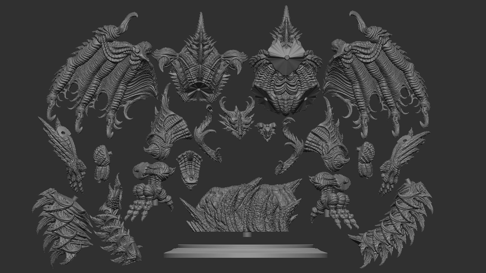 dragon figure game toy 3D assets 3D print model 3D print model_11