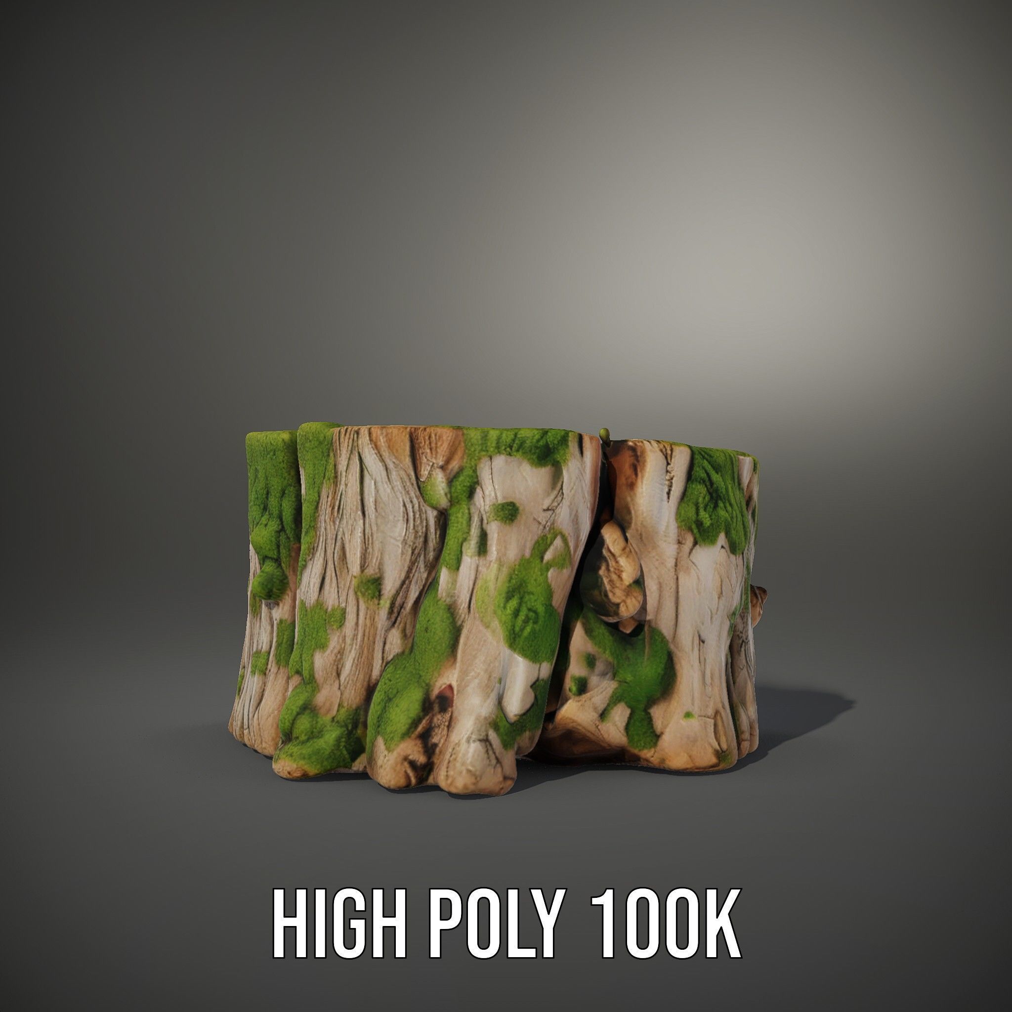 Mossy Tree Stump Model Pack for Nature Scenes Low-poly 3D model_12