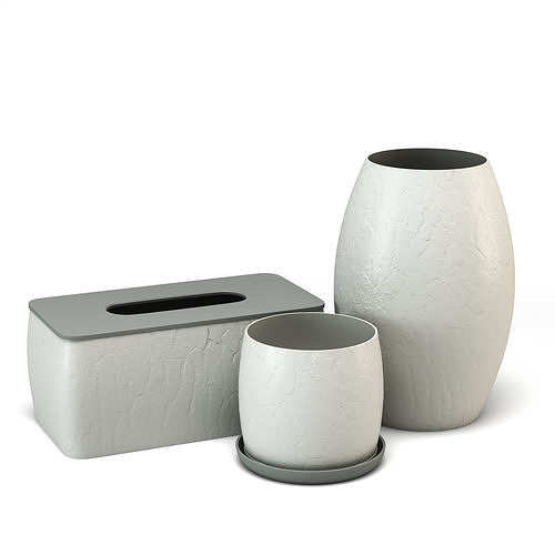 Decorative Set  with bark texture 3D print model