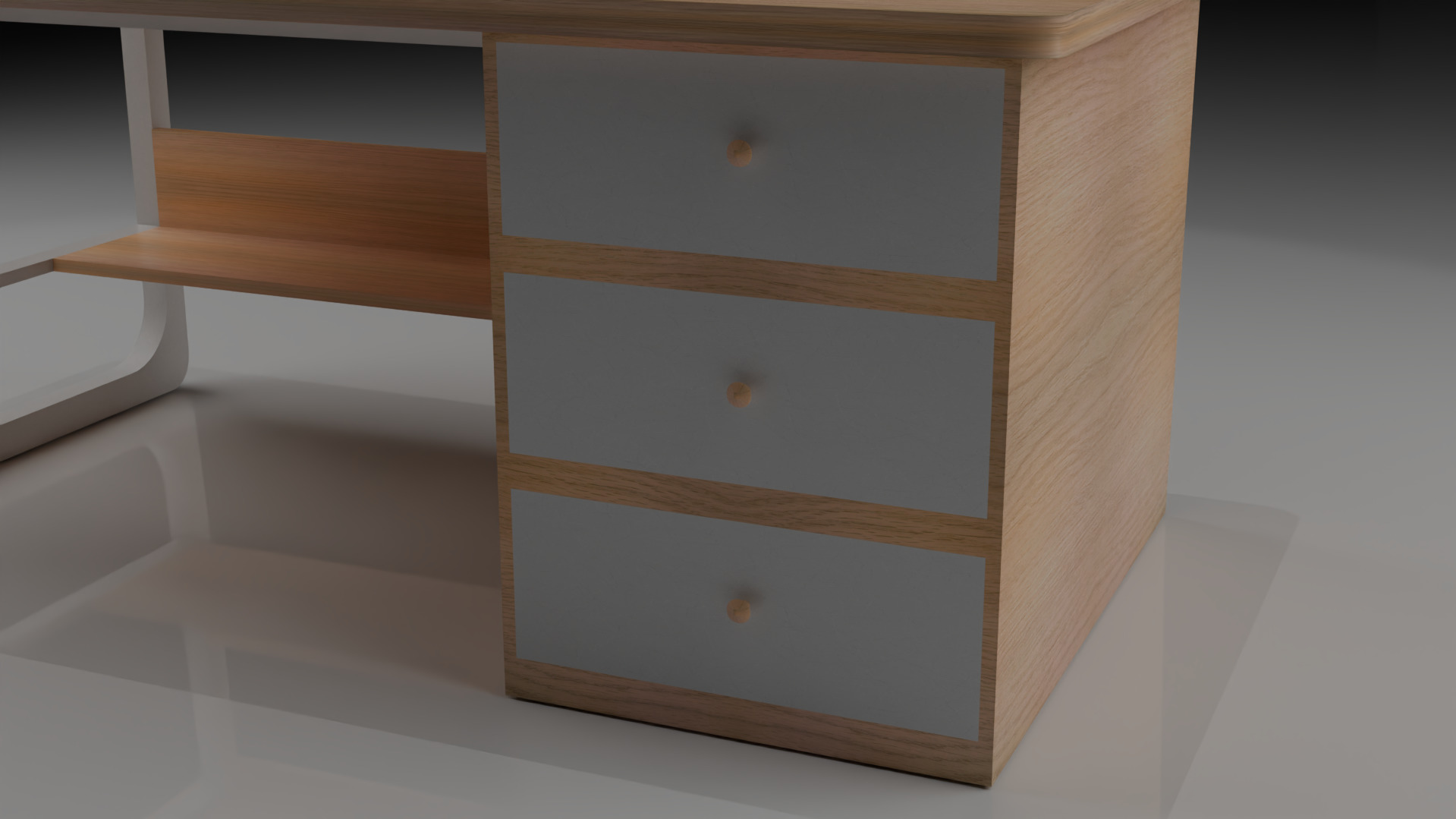 Minimalist Desk Low-poly 3D model_5