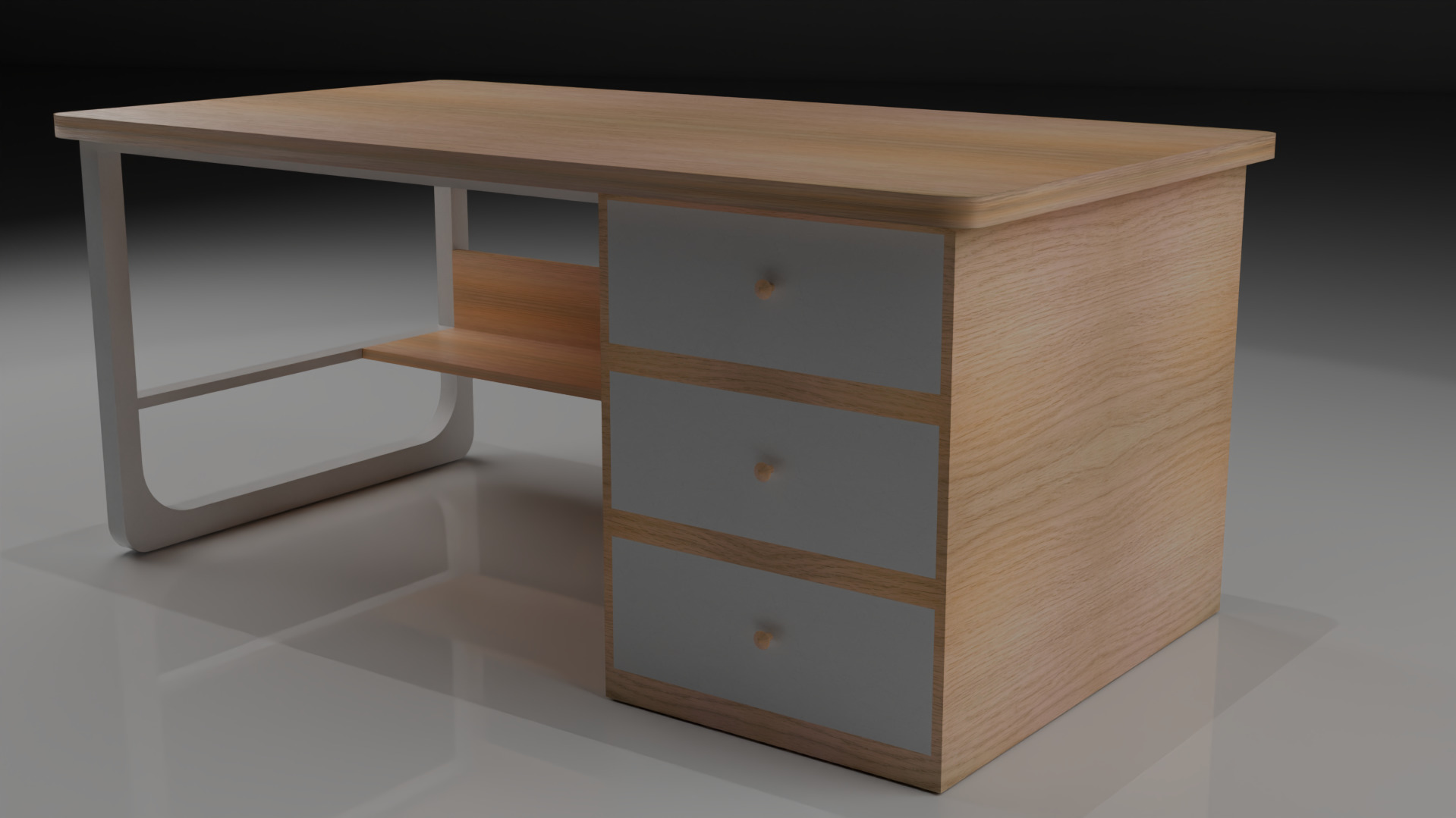 Minimalist Desk Low-poly 3D model_2