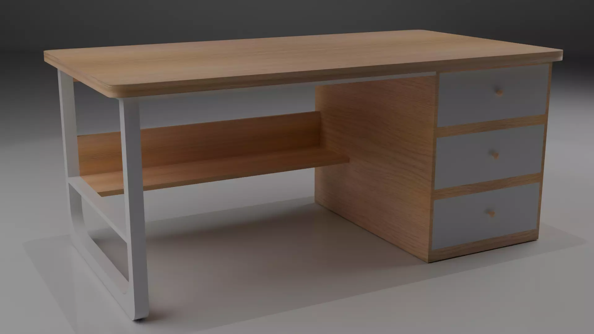 Minimalist Desk Low-poly 3D model_0