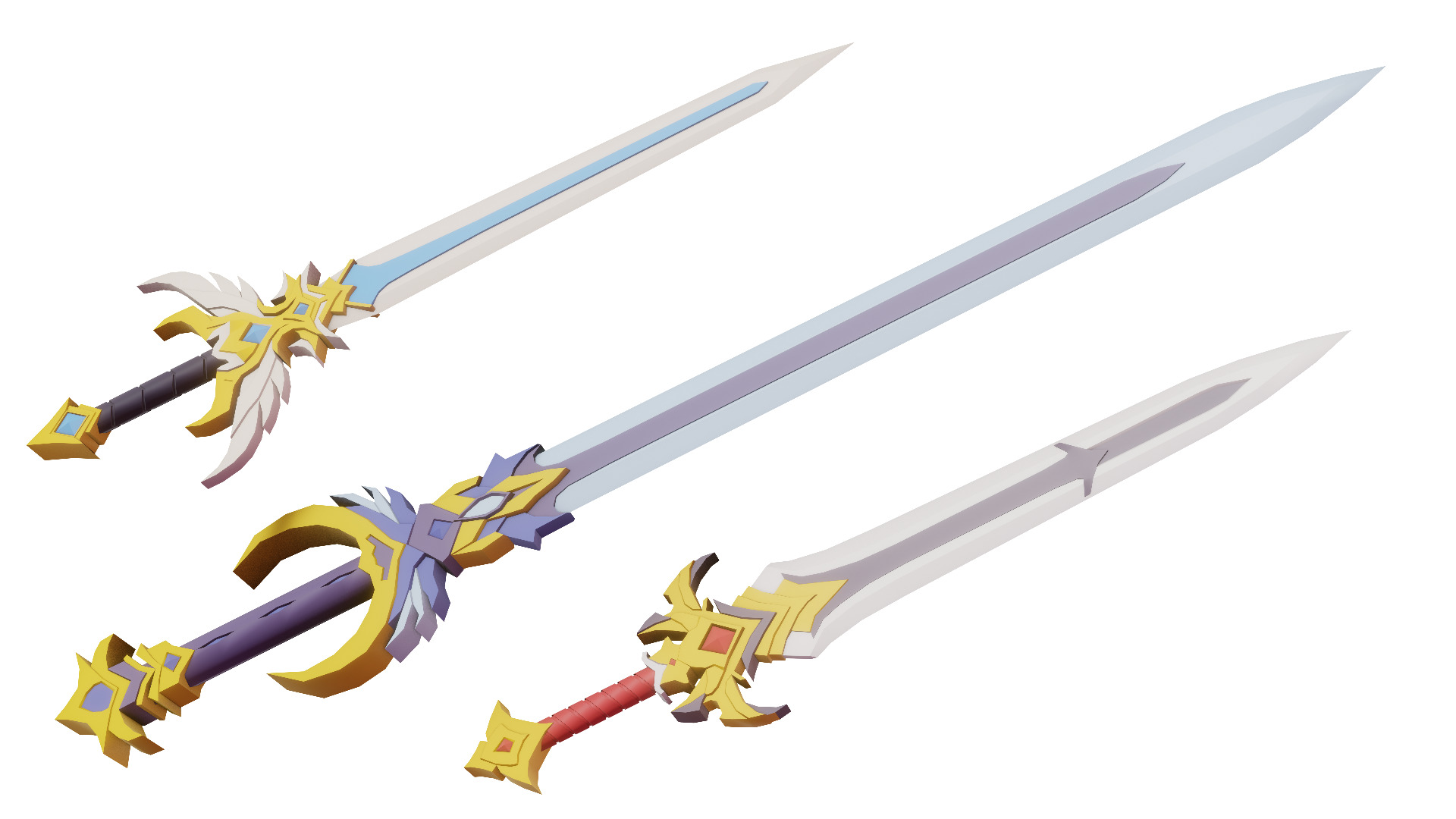 Low Poly Fantasy Sword Pack 25x Low-poly 3D model_1