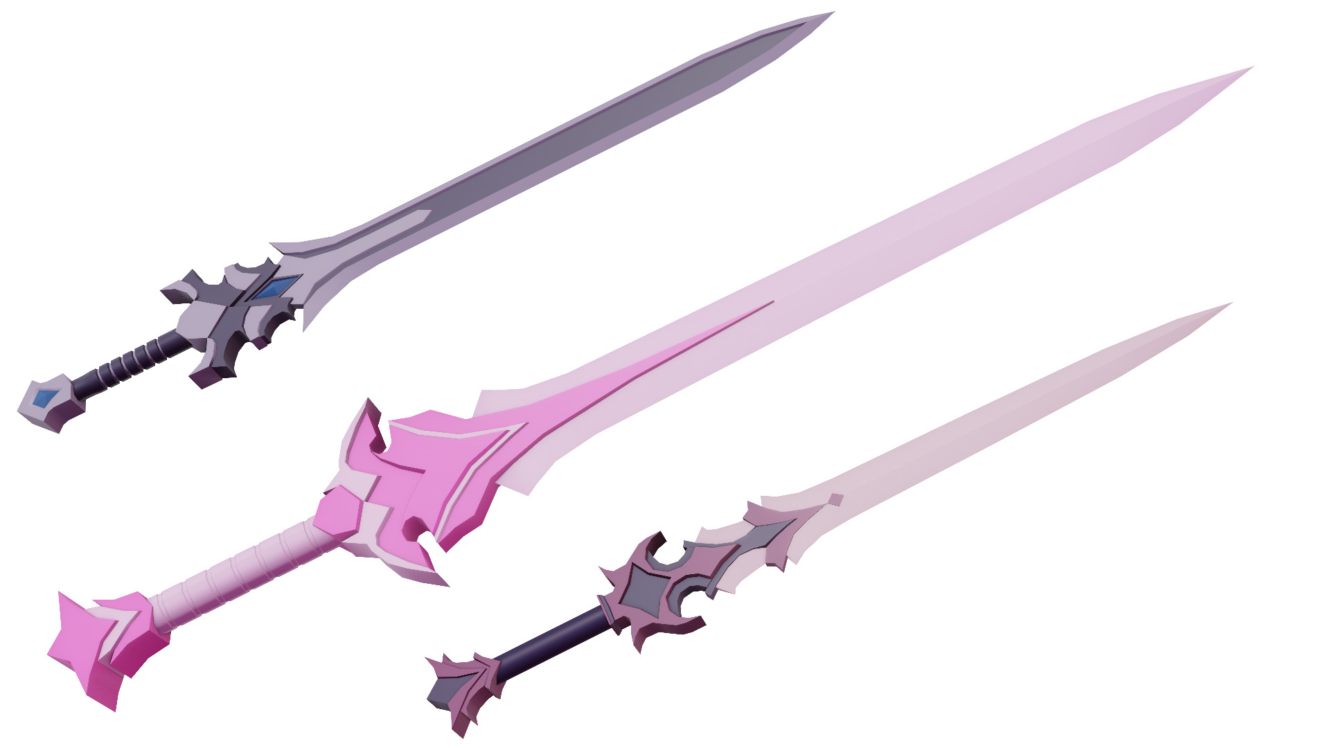 Low Poly Fantasy Sword Pack 25x Low-poly 3D model_3