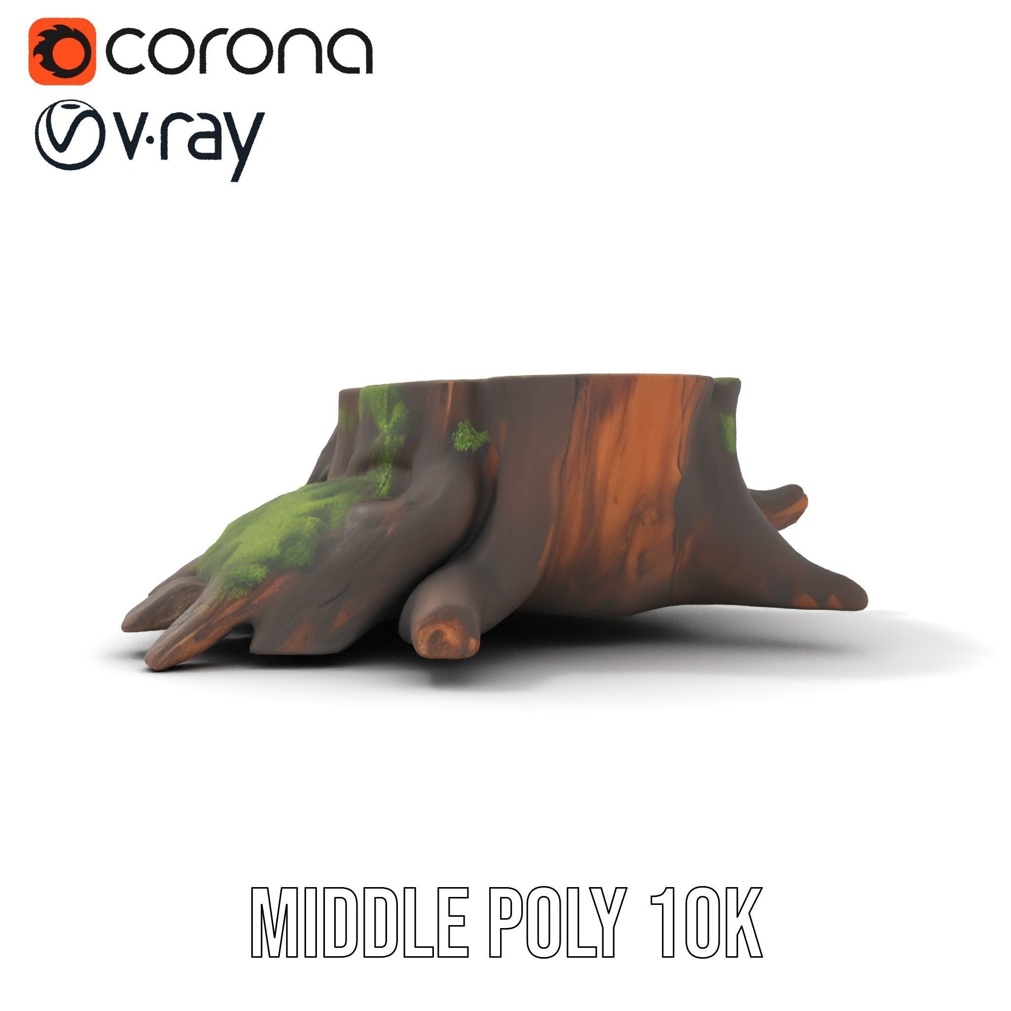 Mossy Tree Stump Model Pack for Realistic Environments Low-poly 3D model_5