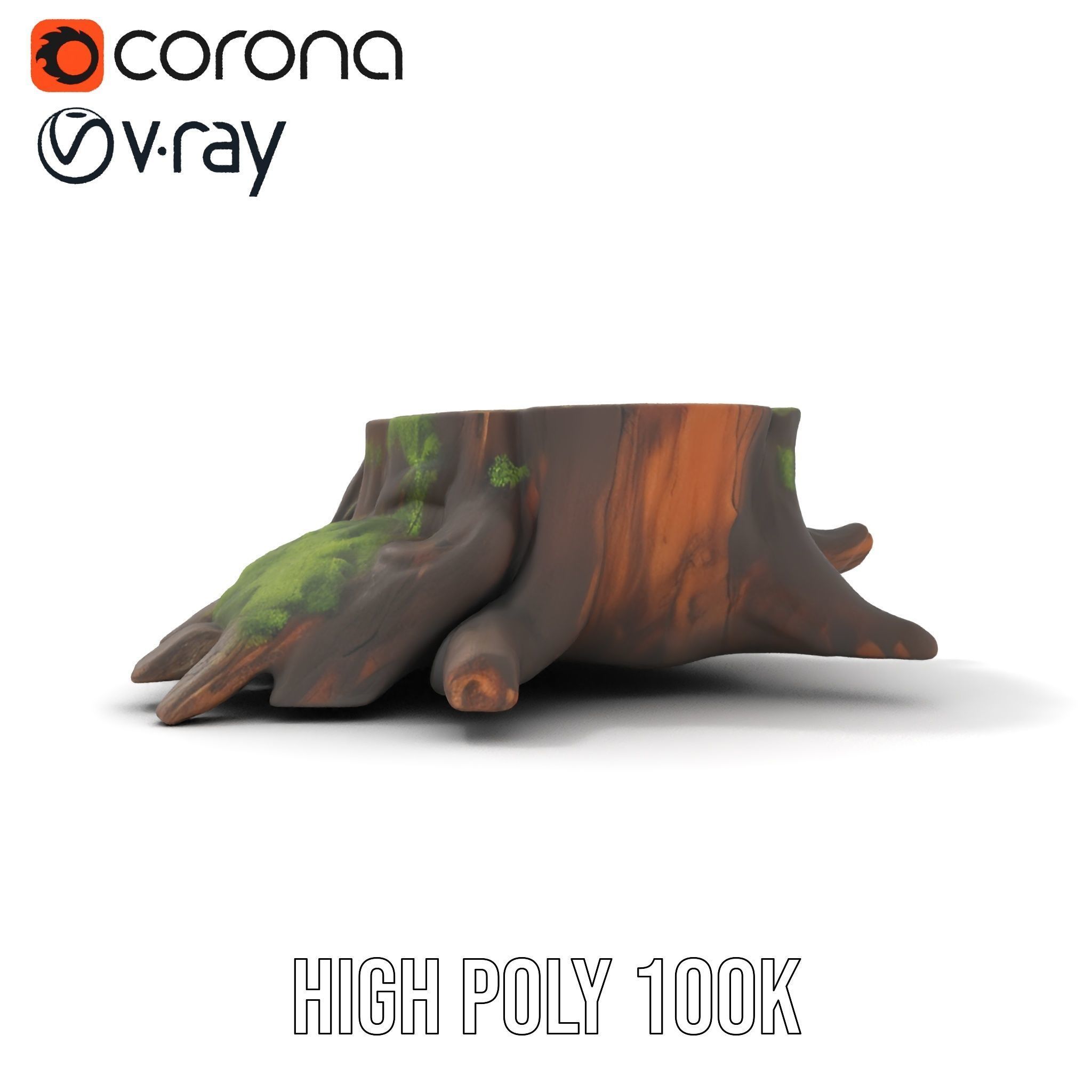 Mossy Tree Stump Model Pack for Realistic Environments Low-poly 3D model_26
