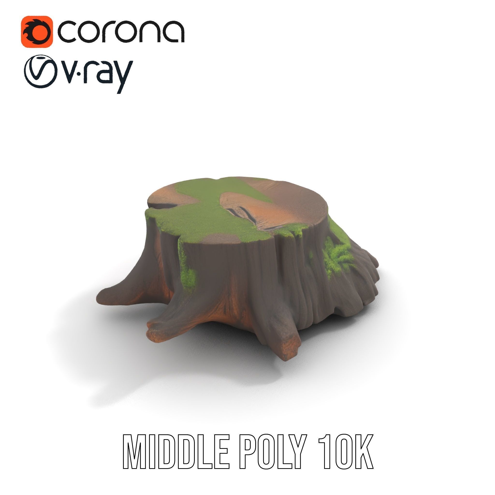 Mossy Tree Stump Model Pack for Realistic Environments Low-poly 3D model_13