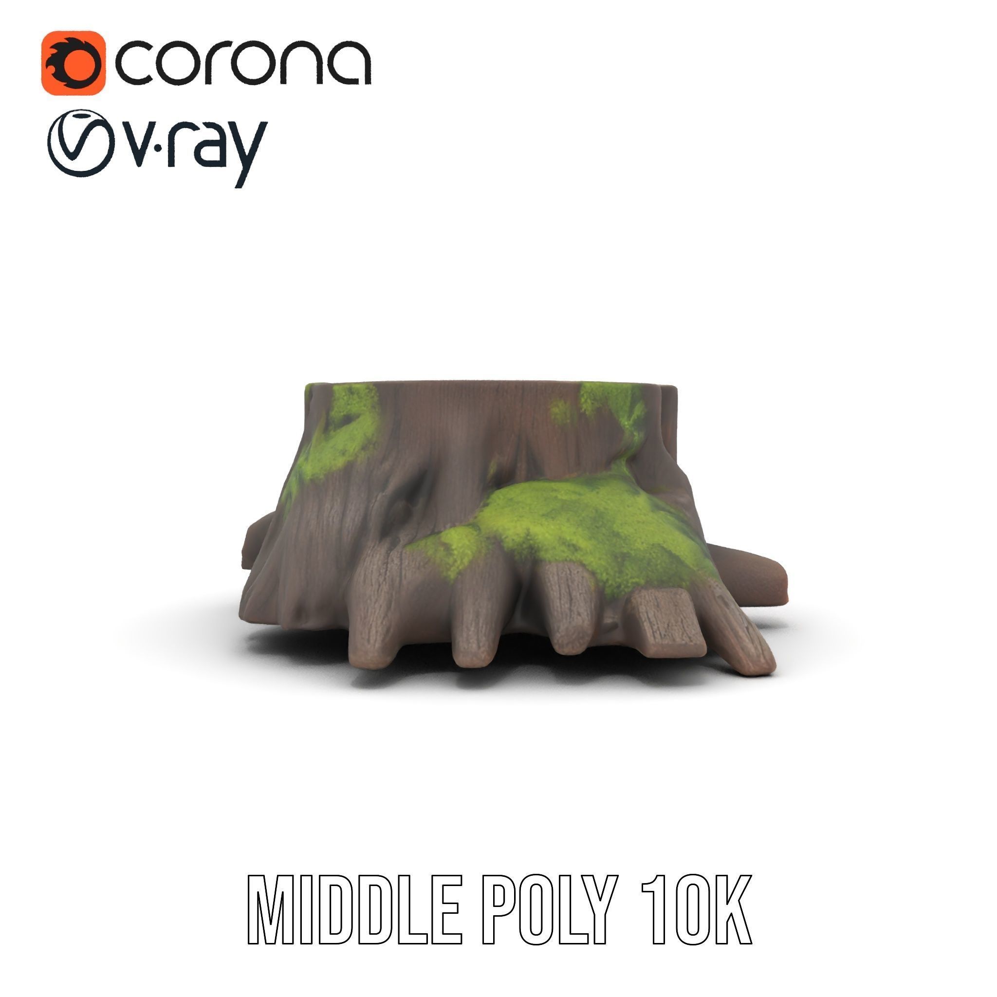 Mossy Tree Stump Model Pack for Realistic Environments Low-poly 3D model_18