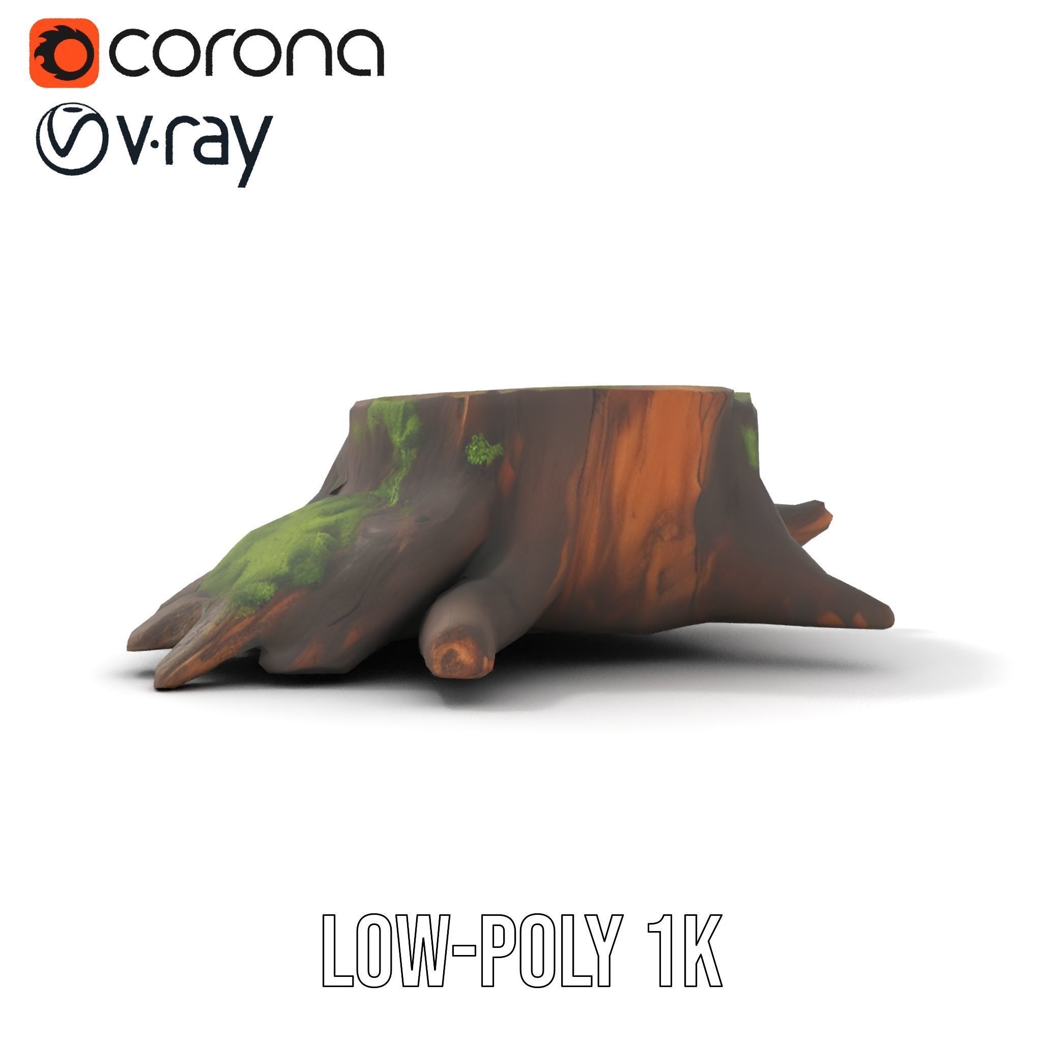 Mossy Tree Stump Model Pack for Realistic Environments Low-poly 3D model_14