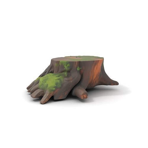 Mossy Tree Stump Model Pack for Realistic Environments Low-poly 3D model