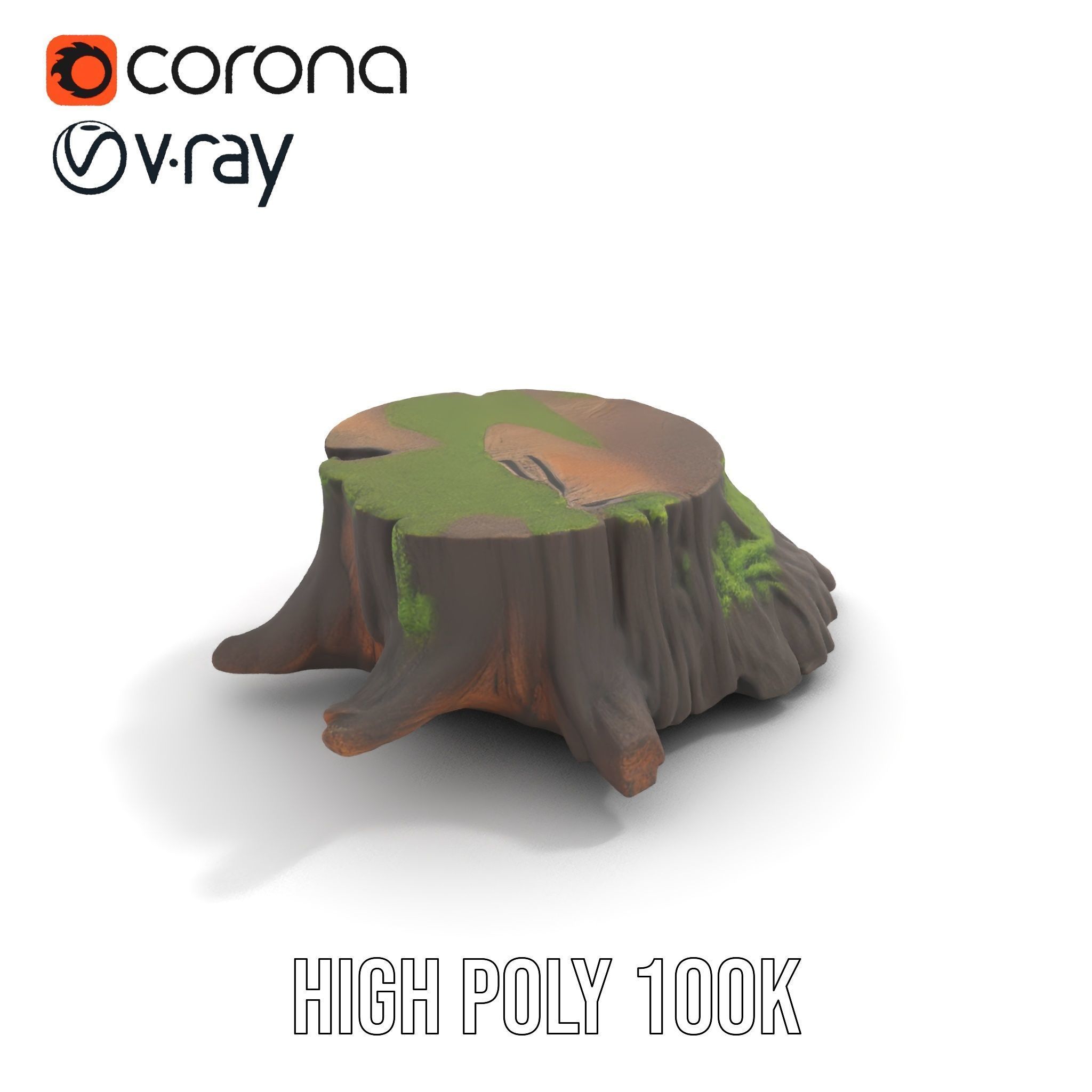 Mossy Tree Stump Model Pack for Realistic Environments Low-poly 3D model_20