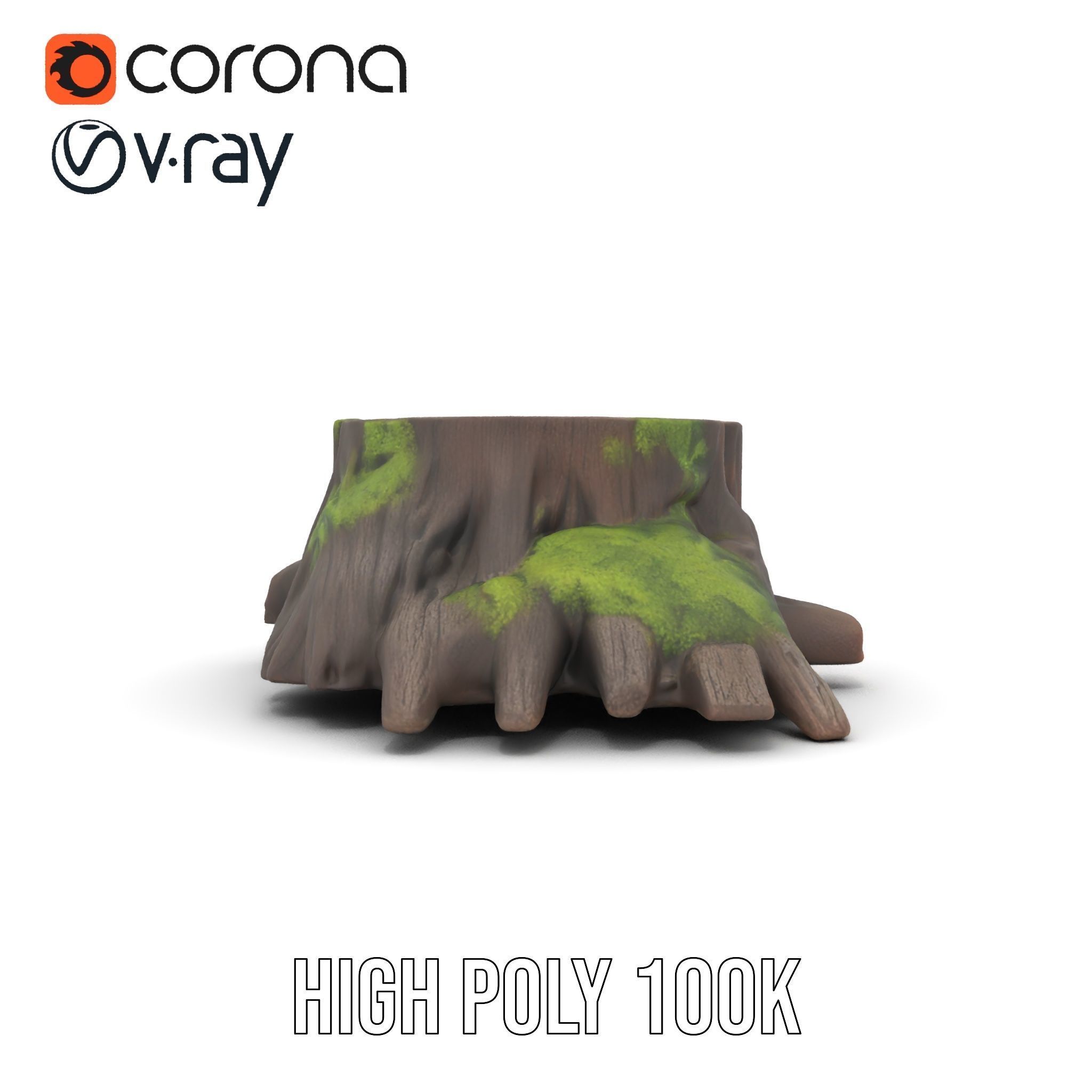Mossy Tree Stump Model Pack for Realistic Environments Low-poly 3D model_23