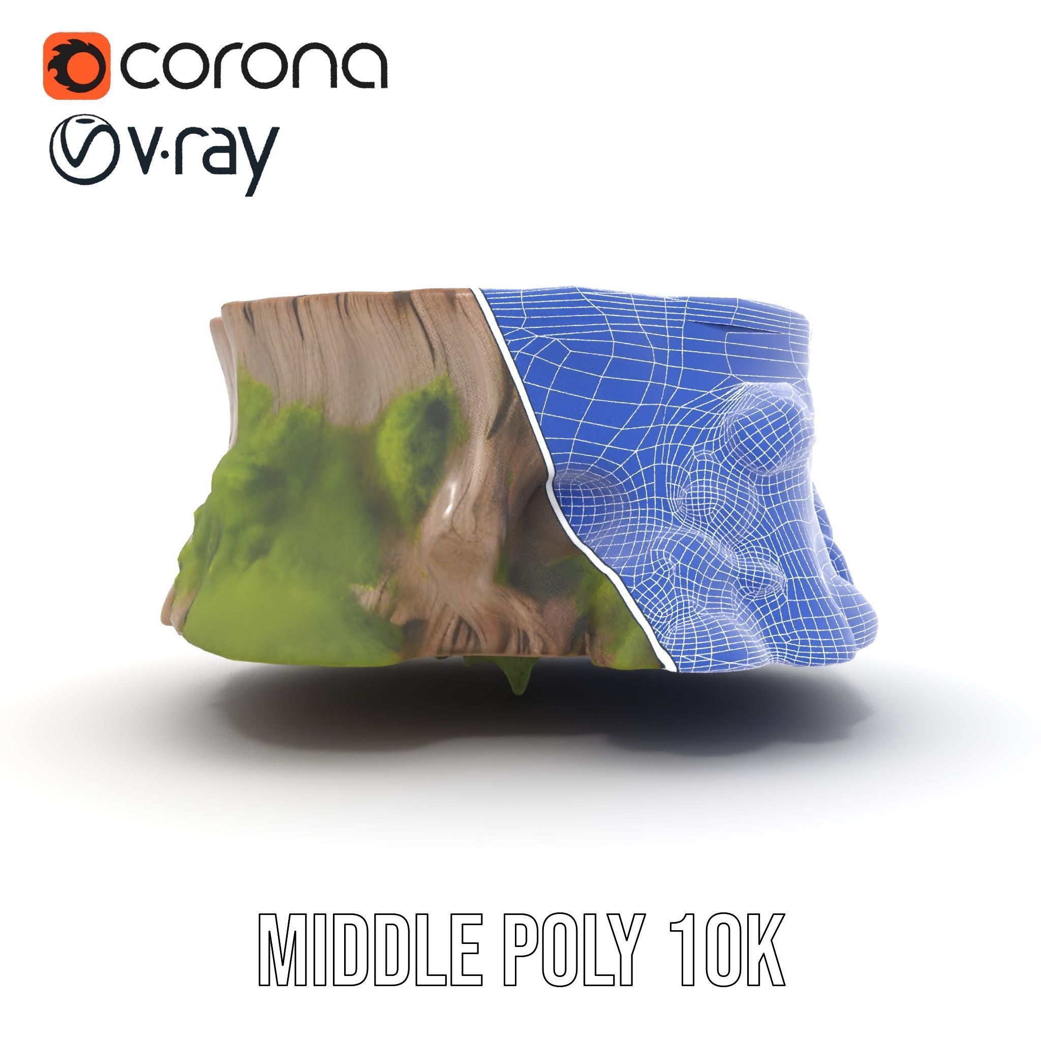 Tree Stump with Moss Model Pack Low-poly 3D model_29