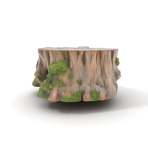 Tree Stump with Moss Model Pack Low-poly 3D model