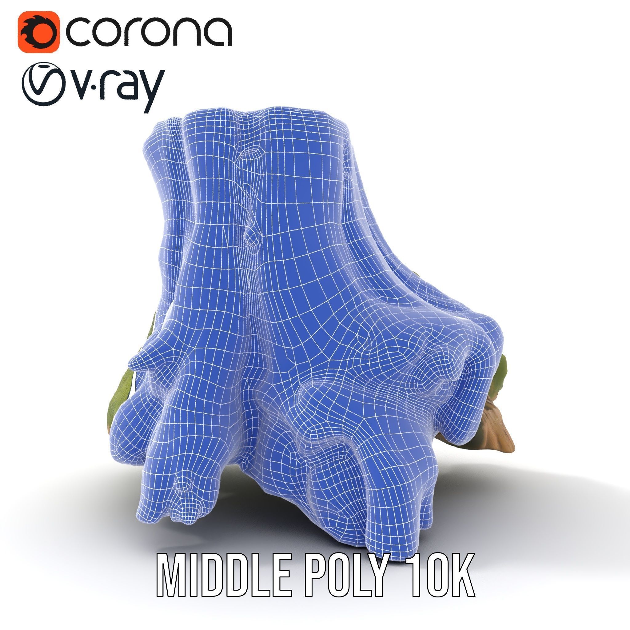 Realistic Tree Stump with Moss Model Pack Low-poly 3D model_27