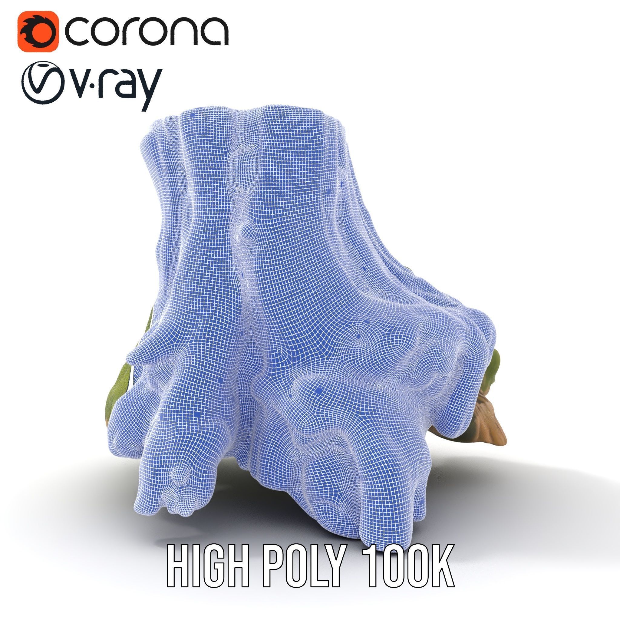 Realistic Tree Stump with Moss Model Pack Low-poly 3D model_29